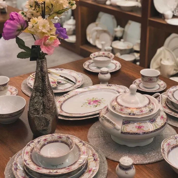 Çiçek Desenli Porselen Yemek Takımı 28 Parça 6 Kişilik