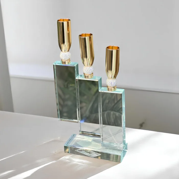 3lü Kristal Şamdan