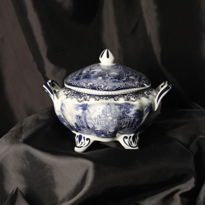 Mavi Beyaz Desenli Bavaria Porselen Şekerlik - Sofranıza Klasik Bir Zarafet Katın