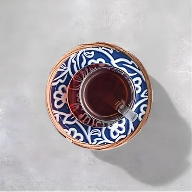 6lı Porselen Çay Tabağı Seti