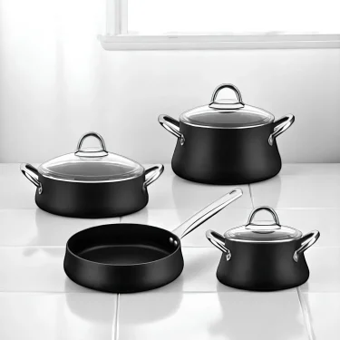 CHEF RUBENIS BESTCOOK LUXURY 7 PARÇA TENCERE SETİ SİYAH RC100