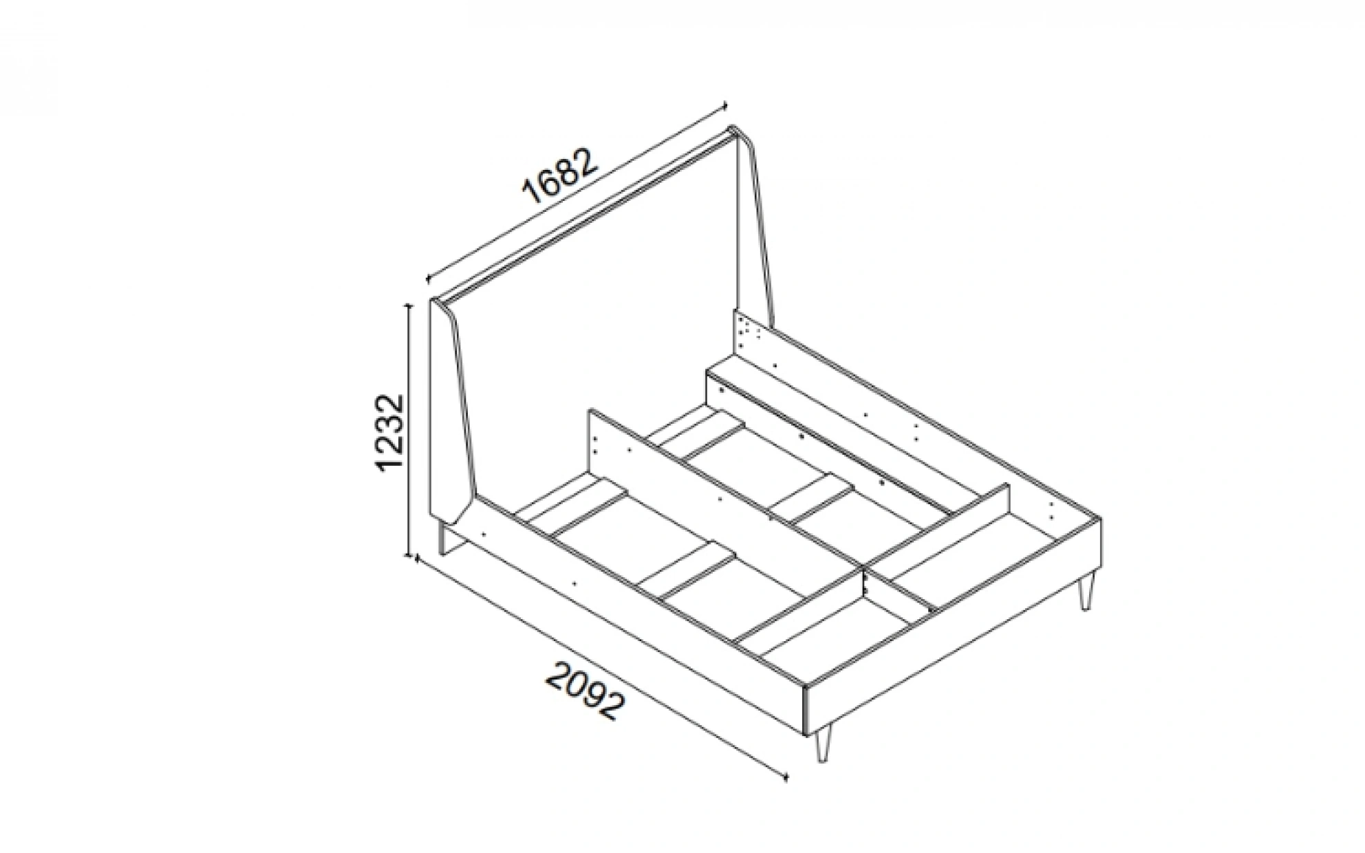 Arcos Bazalı Karyola Kasa - 160 Cm