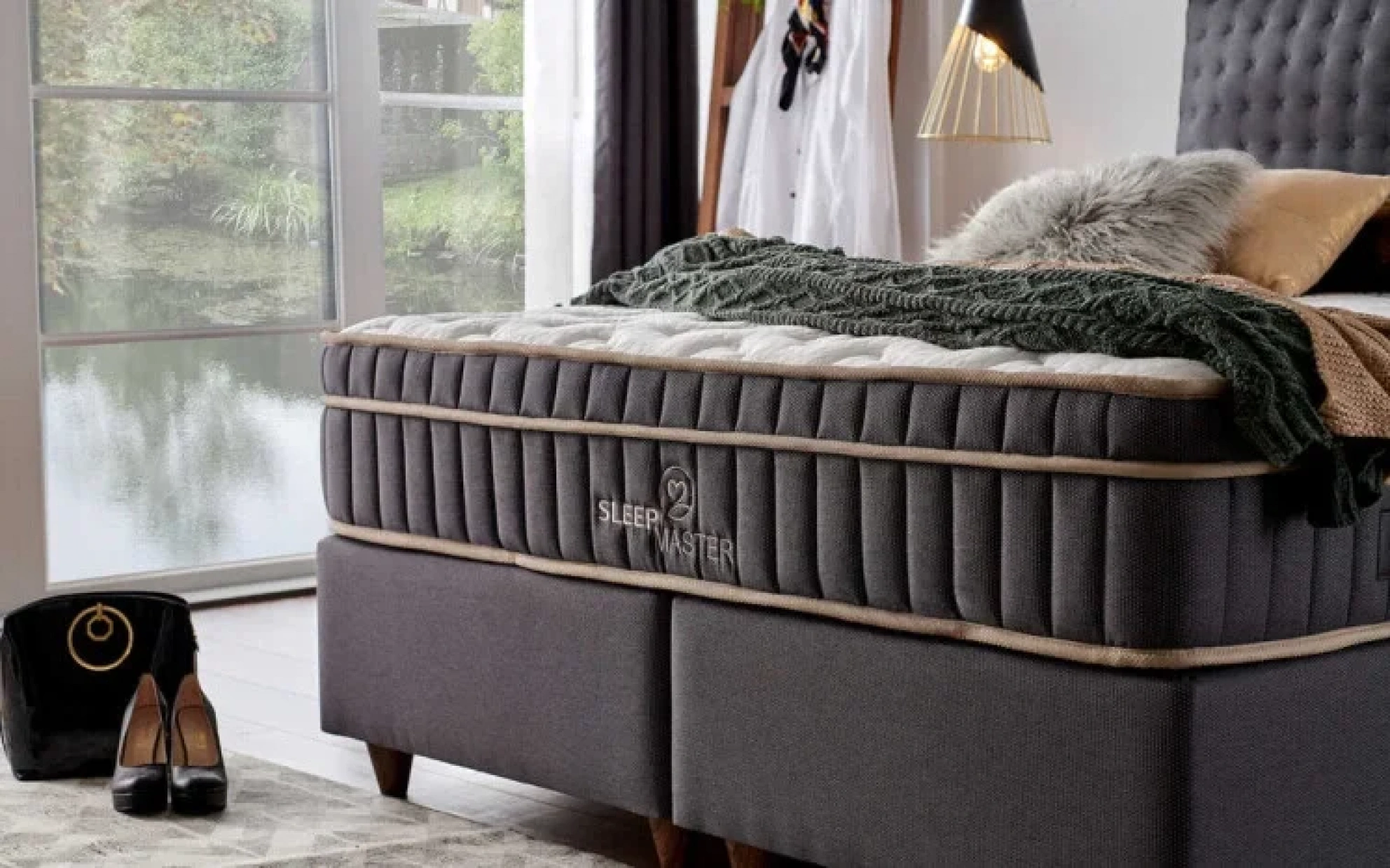 Athena Bed Frame with Storage Case - 160 Cm