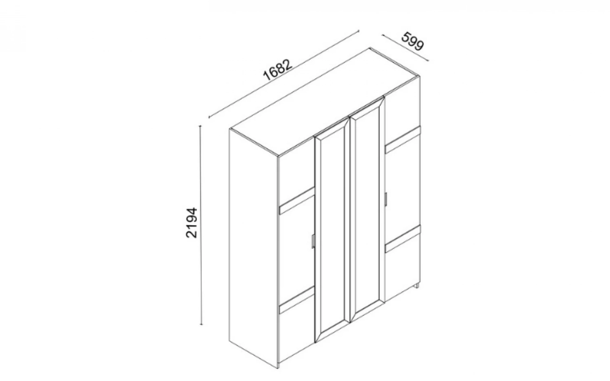 Brooklyn 4 Kapaklı Dolap