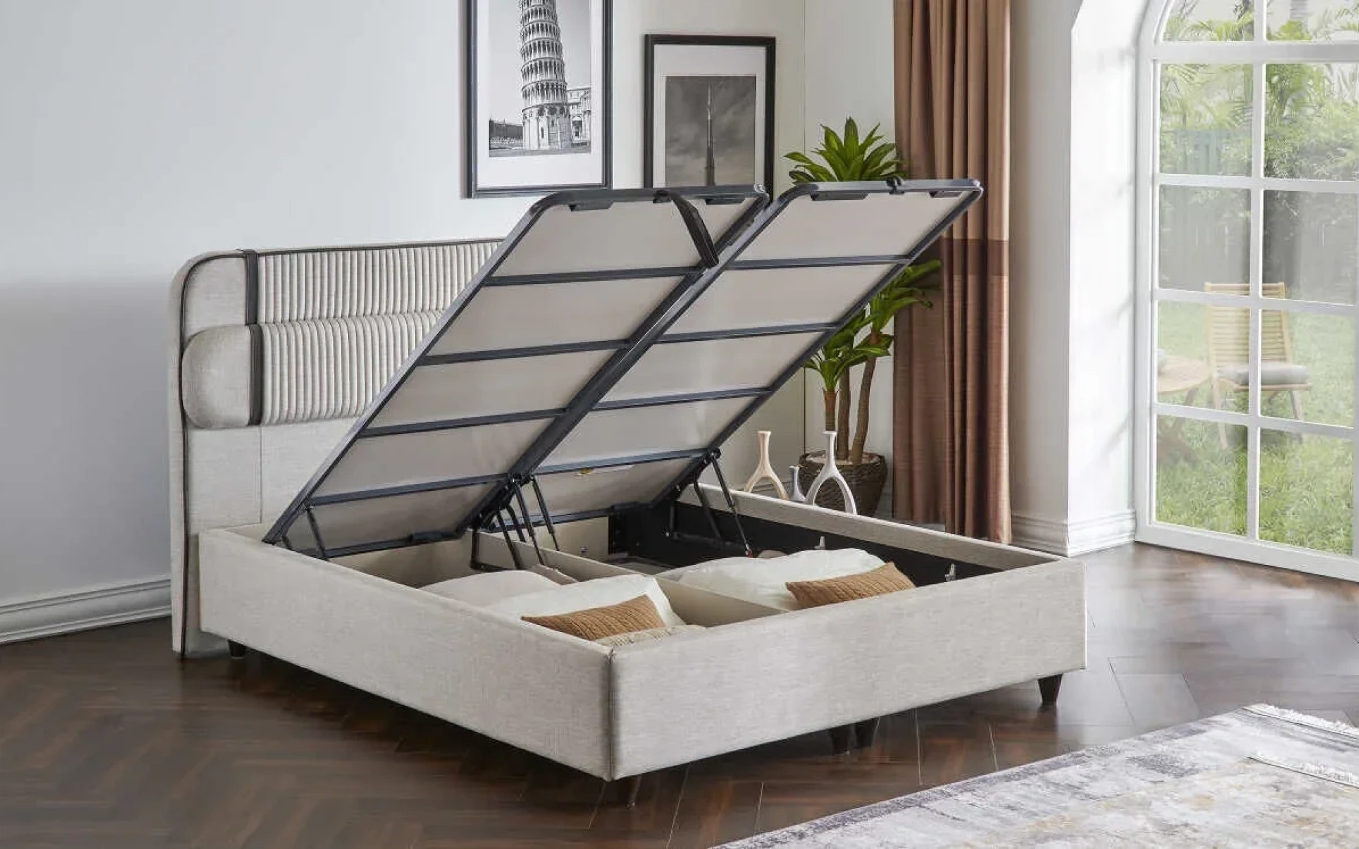 Linea Bed Frame with Storage Case - 160 Cm