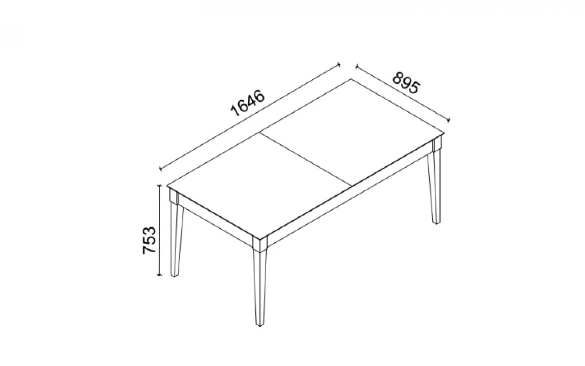 Monica Açılır Masa - Ahşap Ayaklı