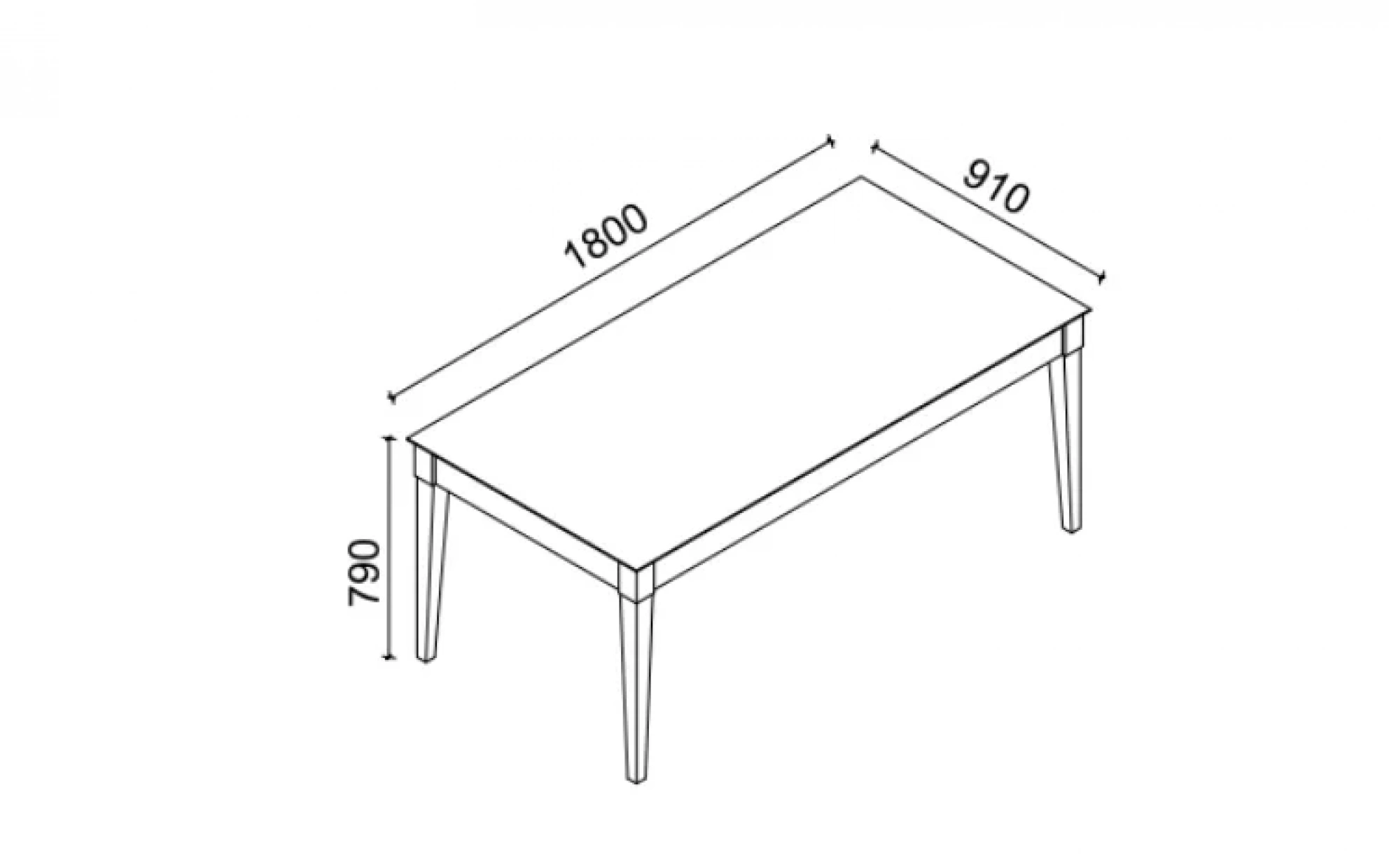 Monica Sabit Masa - Ahşap Ayaklı