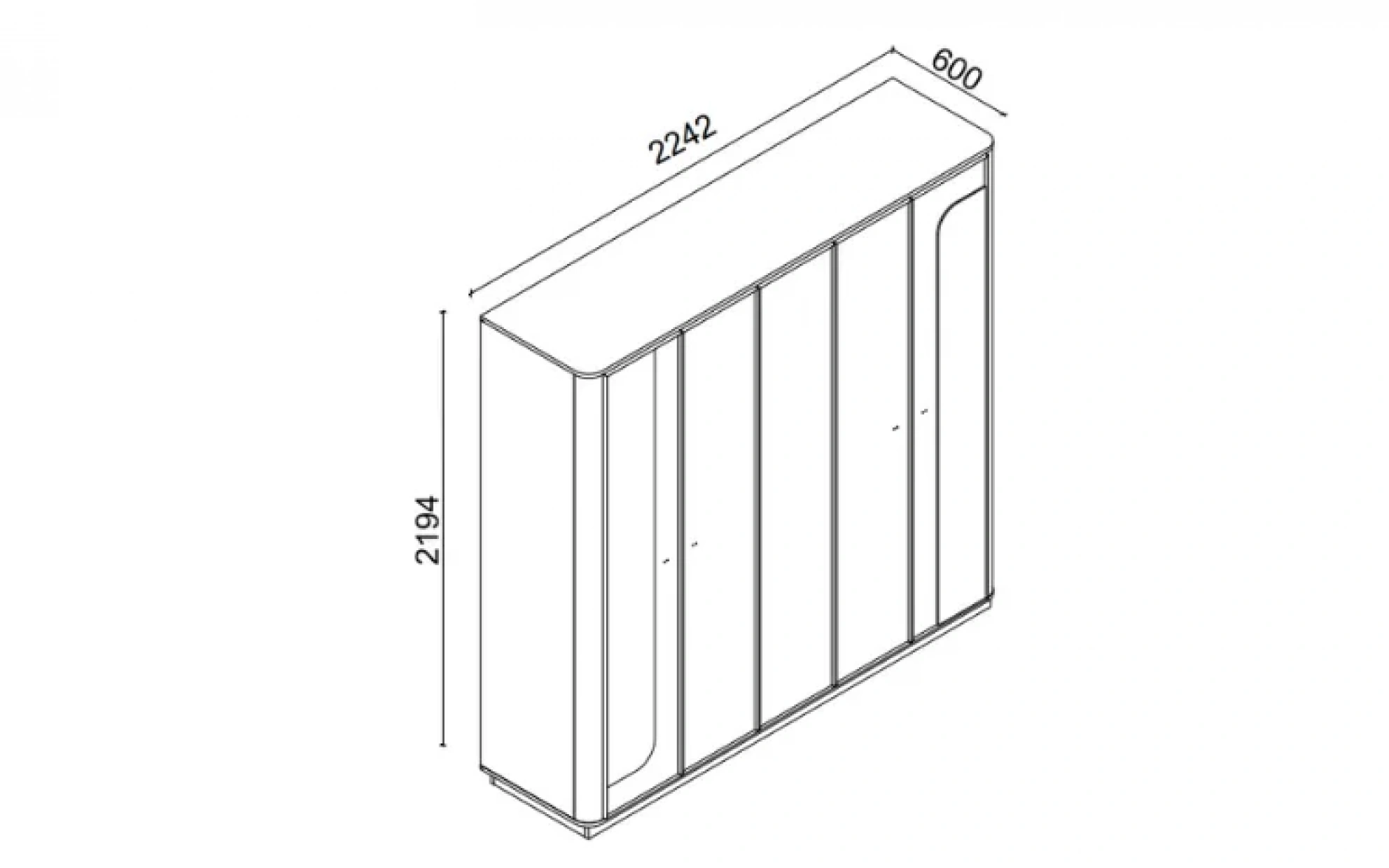 Oasis 5 Kapaklı Dolap