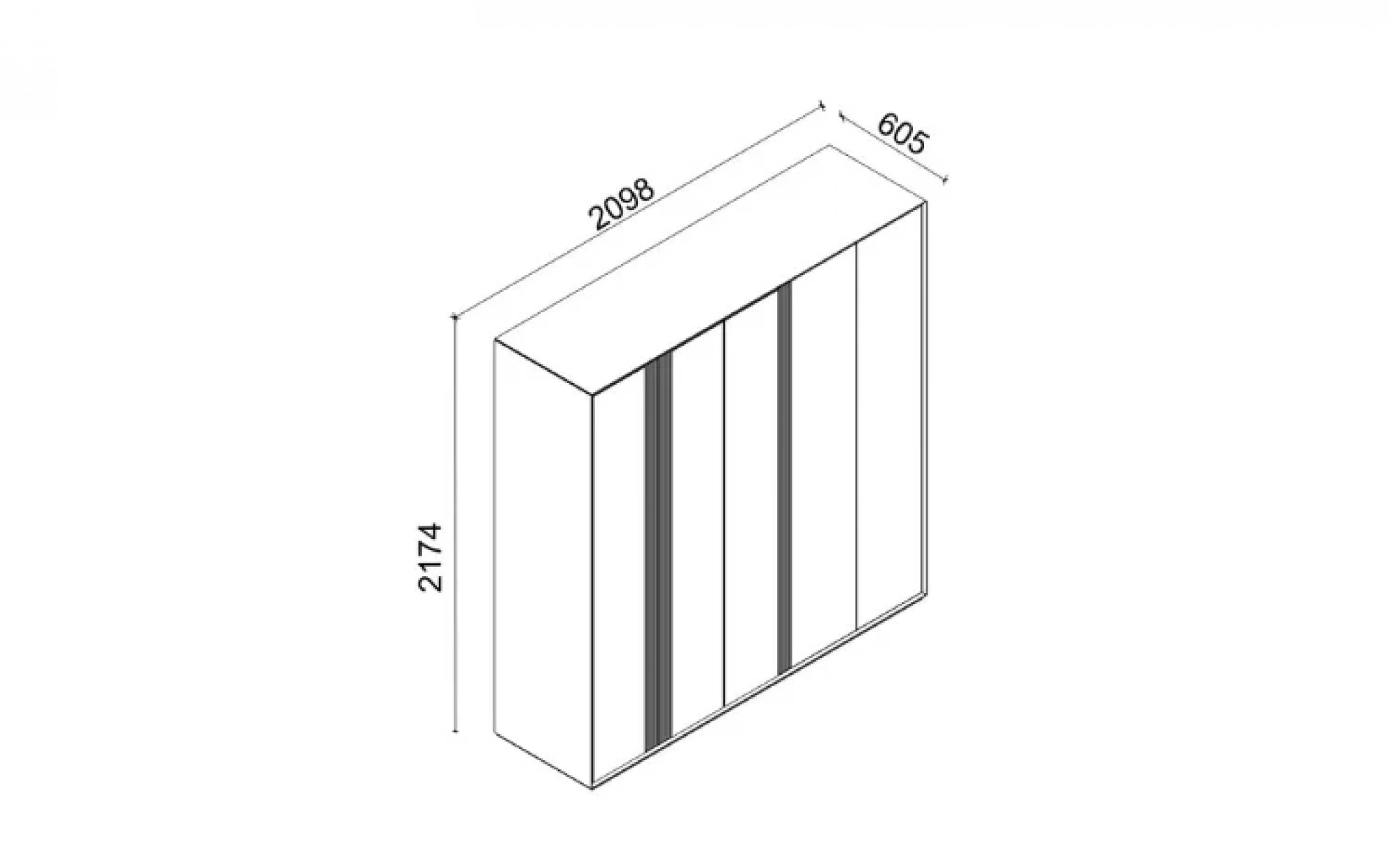 Raven 5 Kapaklı Dolap