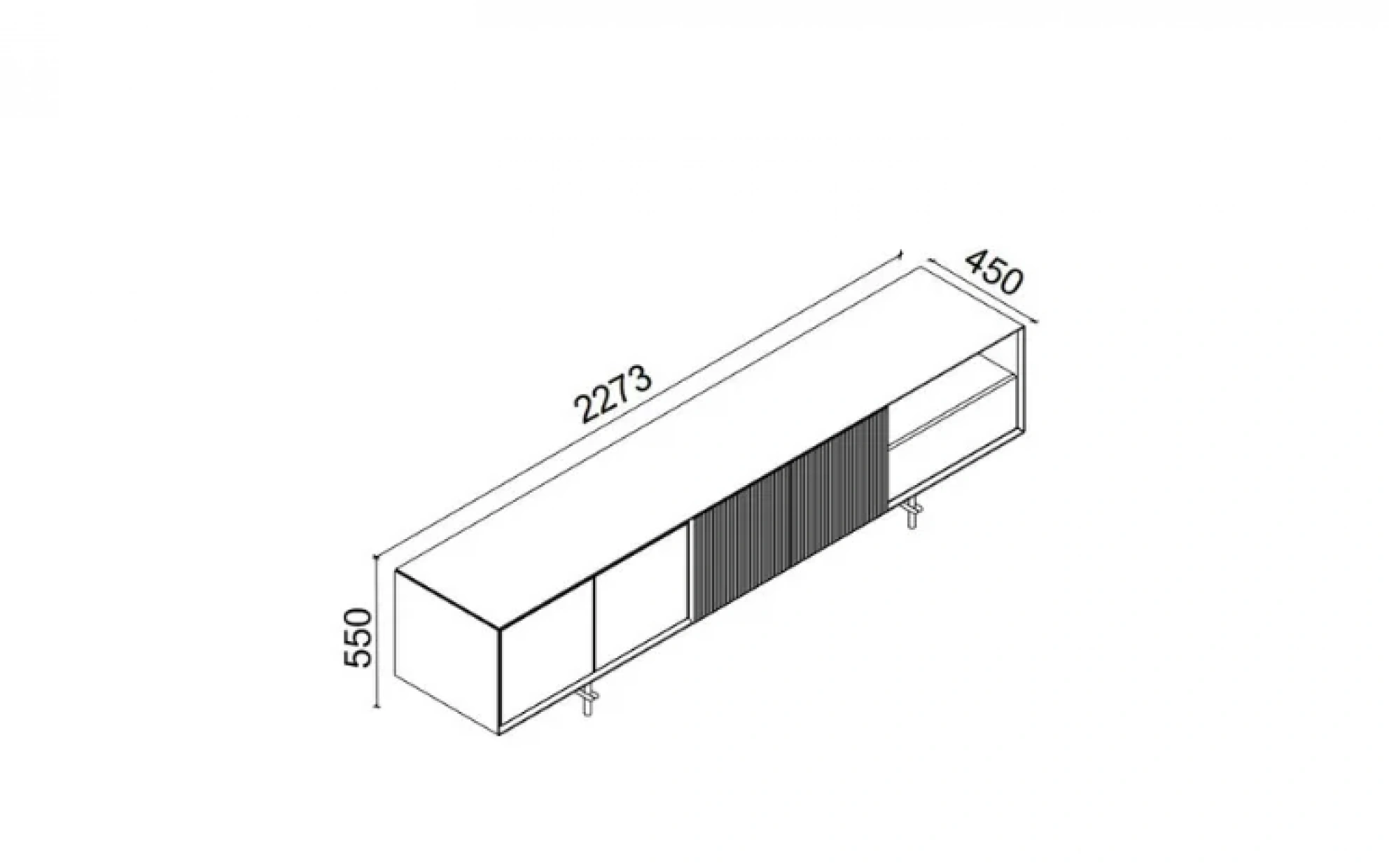 Raven TV Base Unit - 220 cm