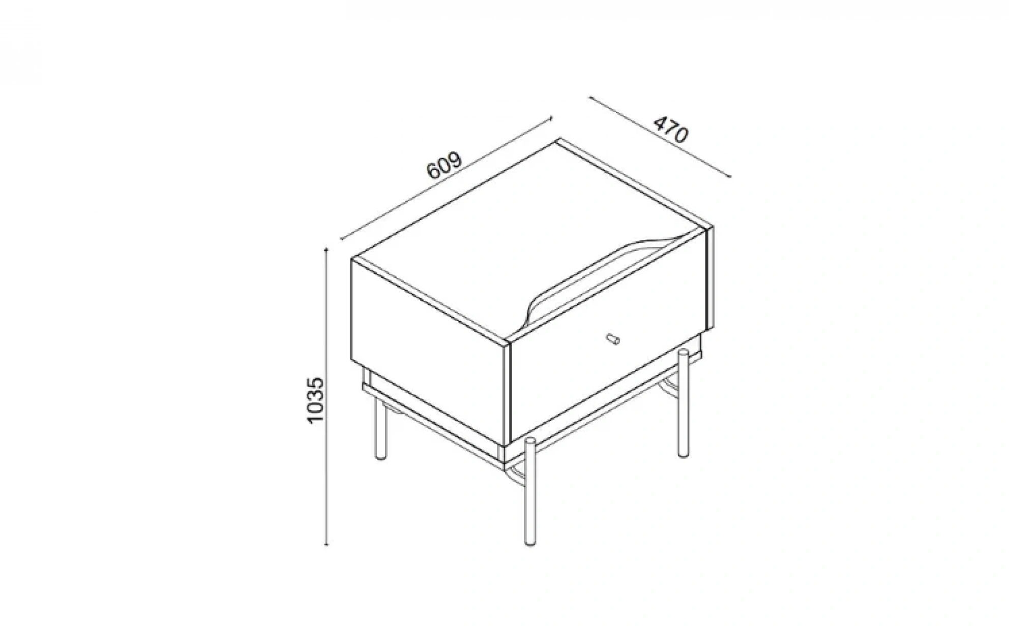 Sepia Tek Çekmeceli Komodin