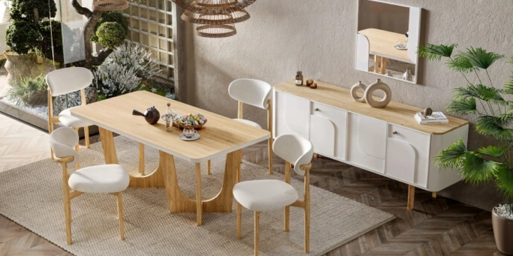 Discover Bohemian Style with the Oasis Dining Room Set!