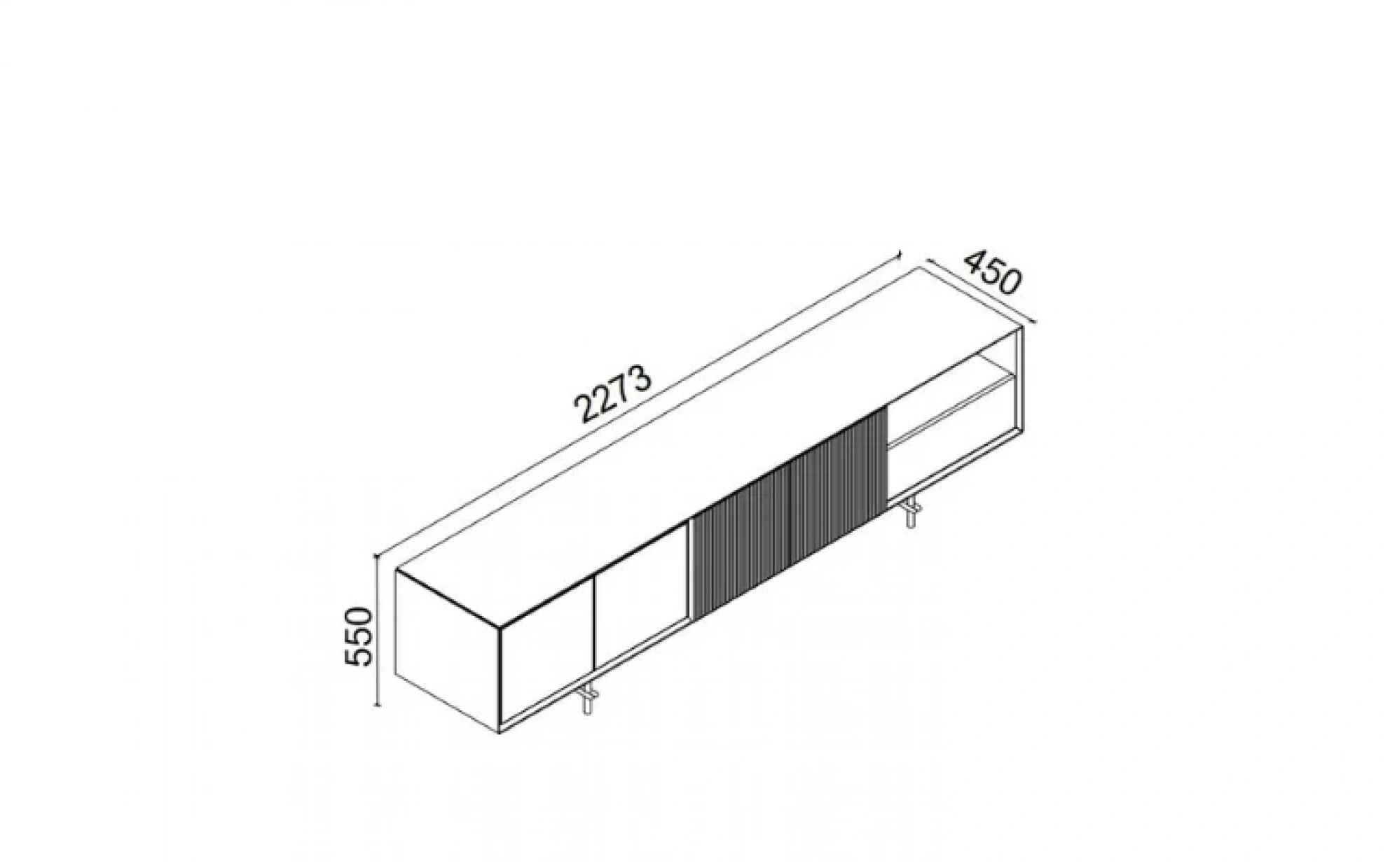 Raven TV Base Unit - 220 cm