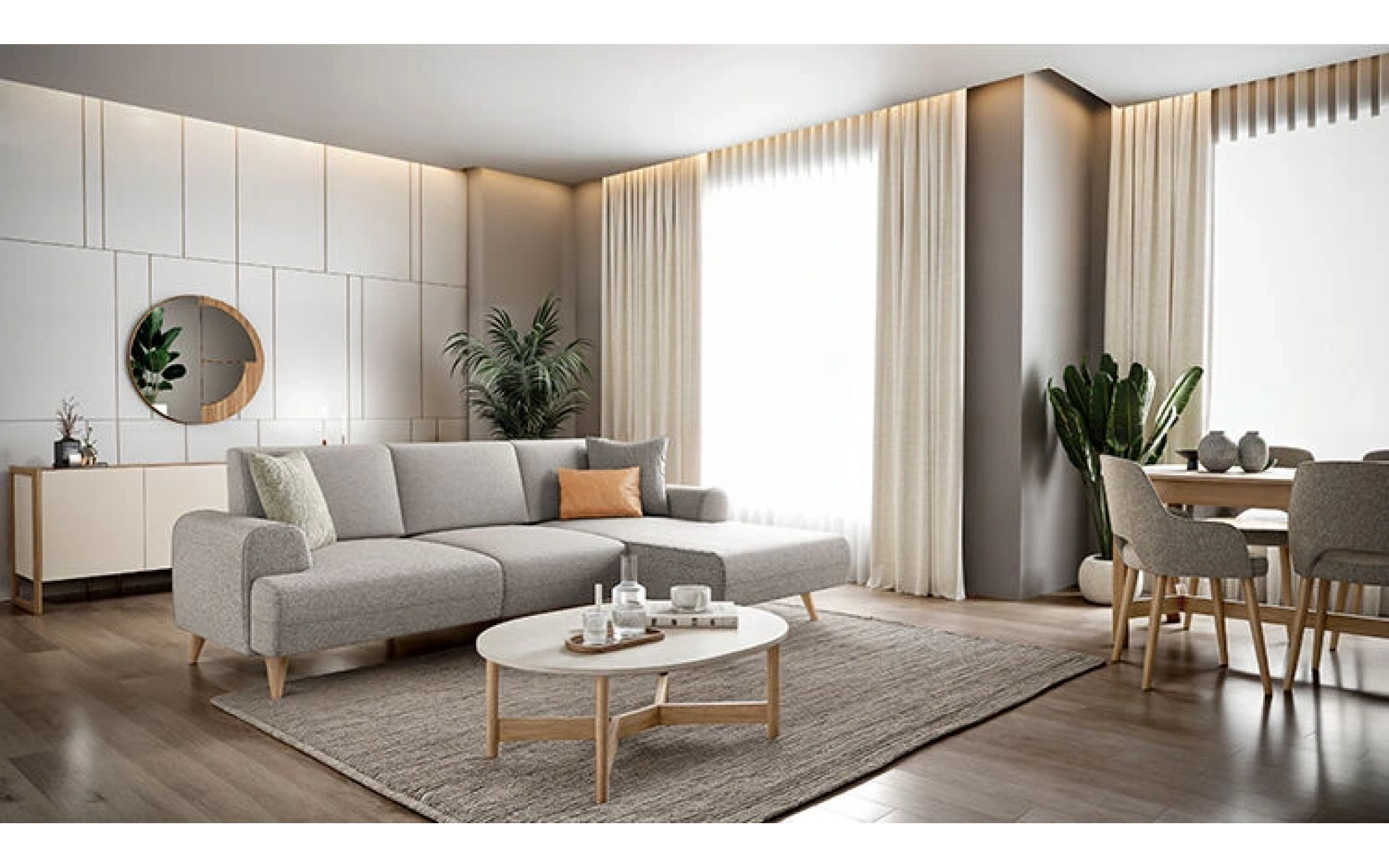 Violet Corner Sofa Set