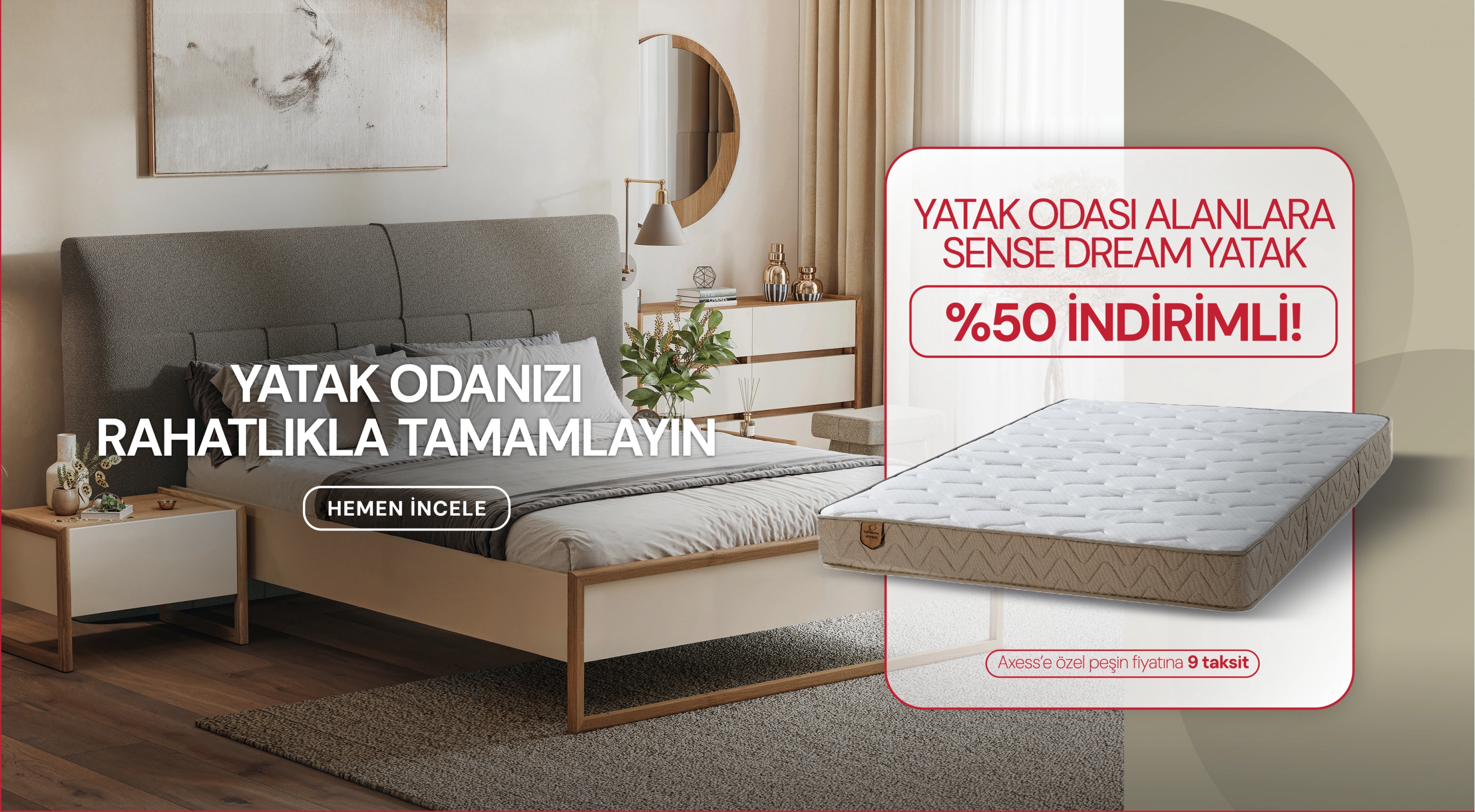 Yatak Odası alanlara Sense Dream Yatak %50 İndirimle!