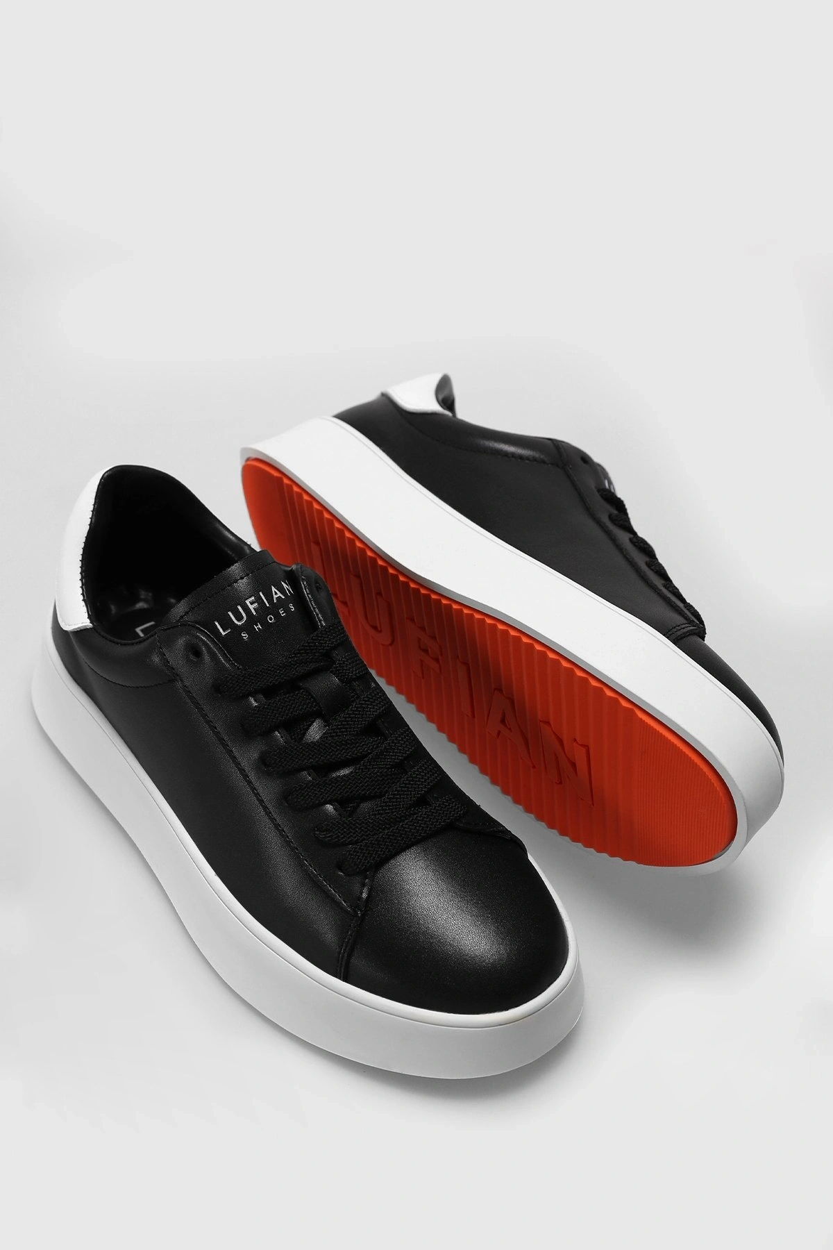 LUFIAN ADEL KADIN DERİ SNEAKER AYAKKABI SİYAH BEYAZ