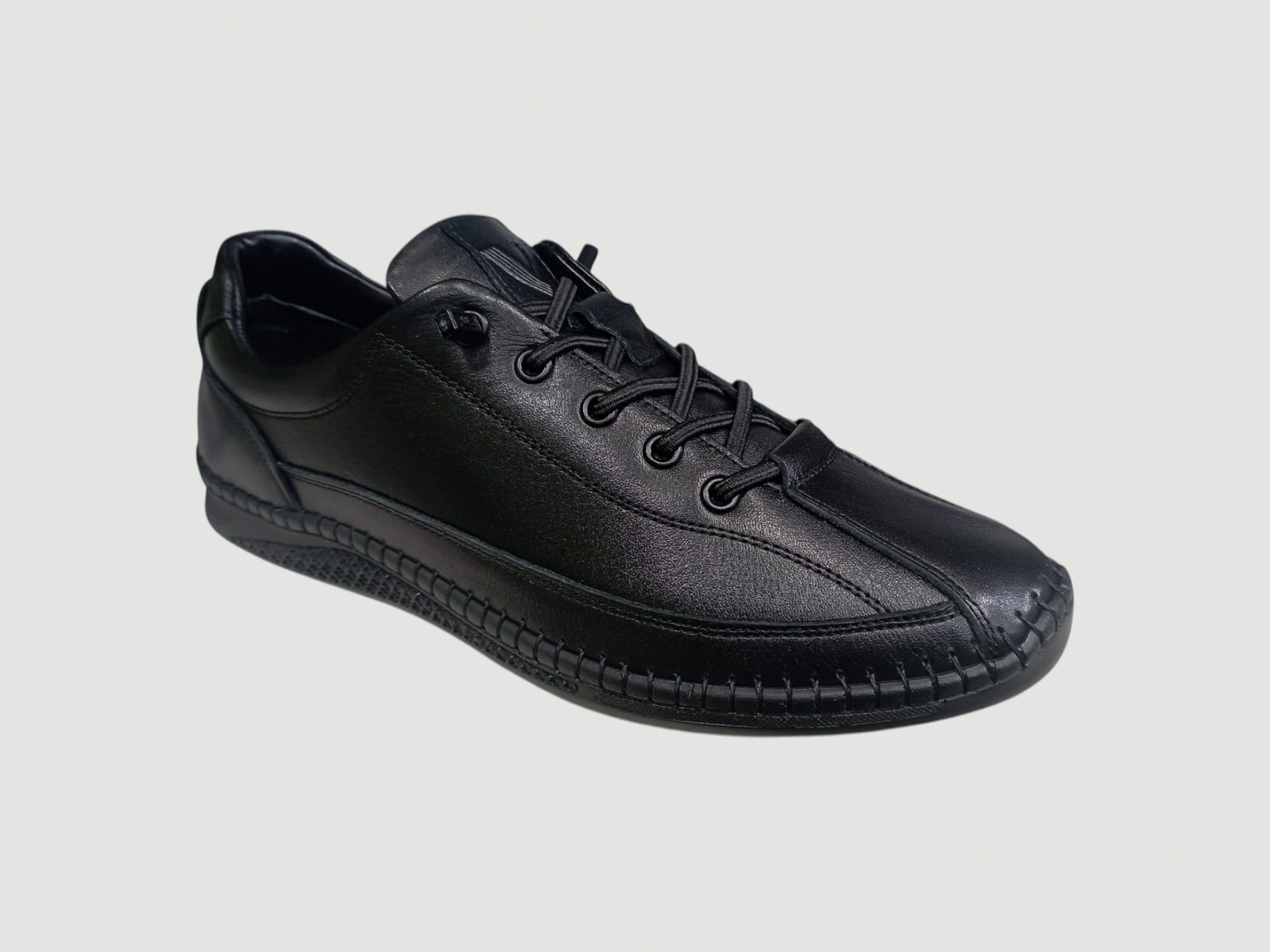 VOYAGER M739 ERKEK DERİ GÜNLÜK LASTİK BAĞCIKLI AYAKKABI SİYAH