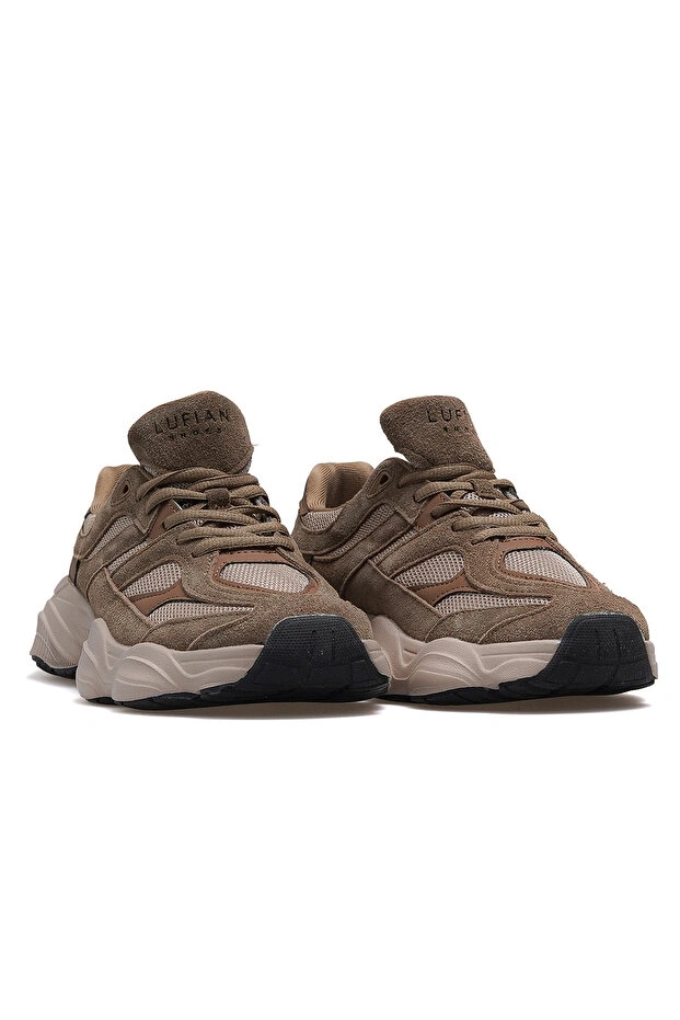 LUFIAN MERY KADIN DERİ SNEAKER AYAKKABI KUM