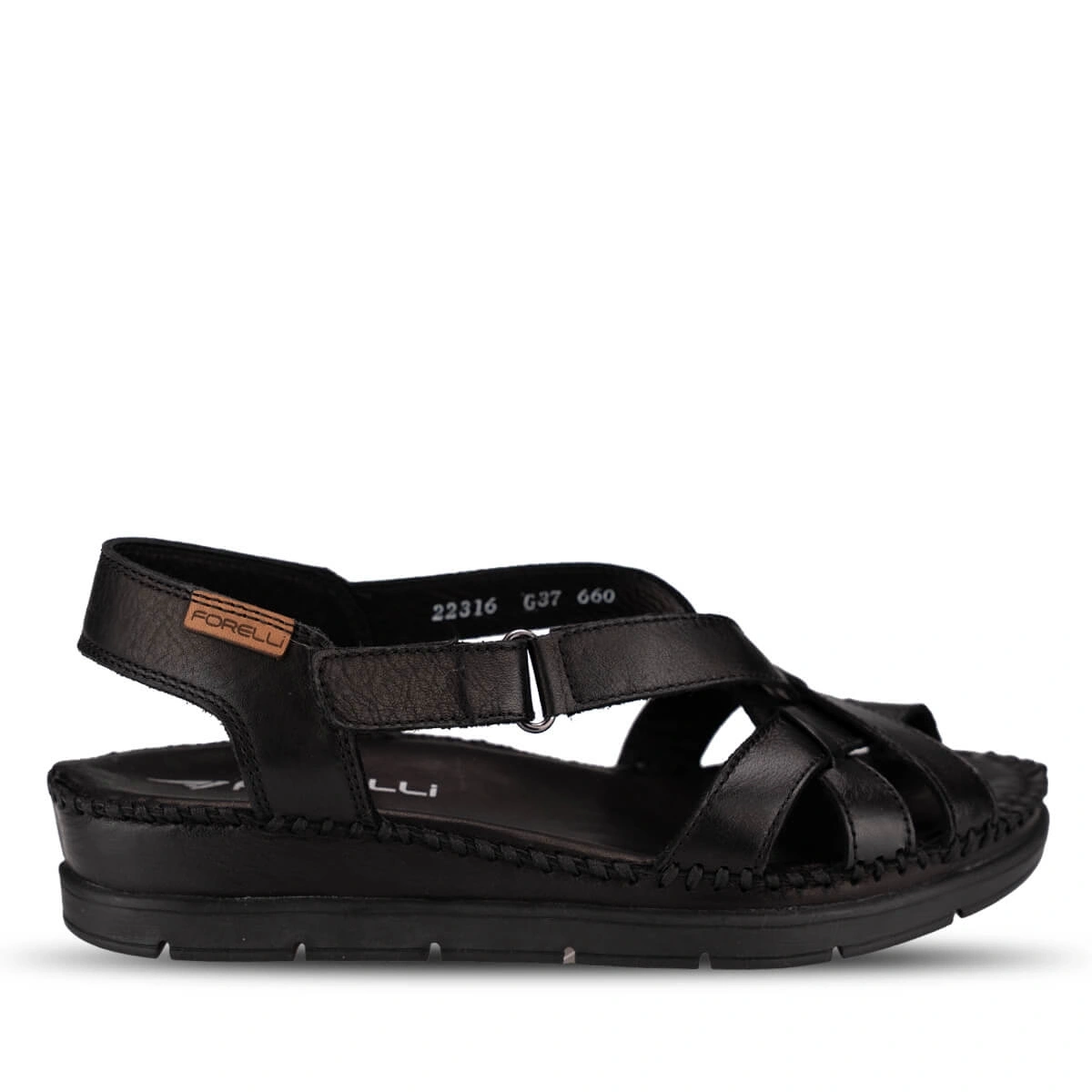FORELLİ KARINA-G KADIN DERİ SANDALET SİYAH