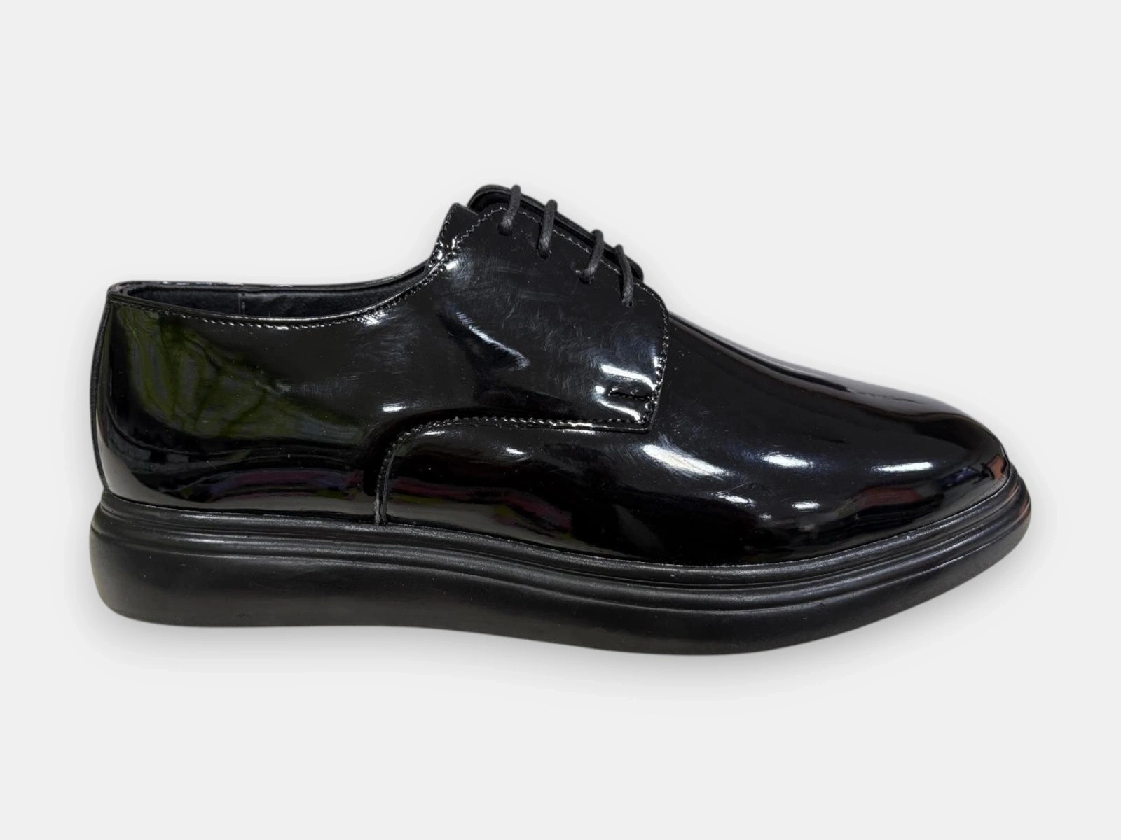 BİCANS B-78 GENÇ ERKEK BAĞCIKLI AYAKKABI SİYAH RUGAN