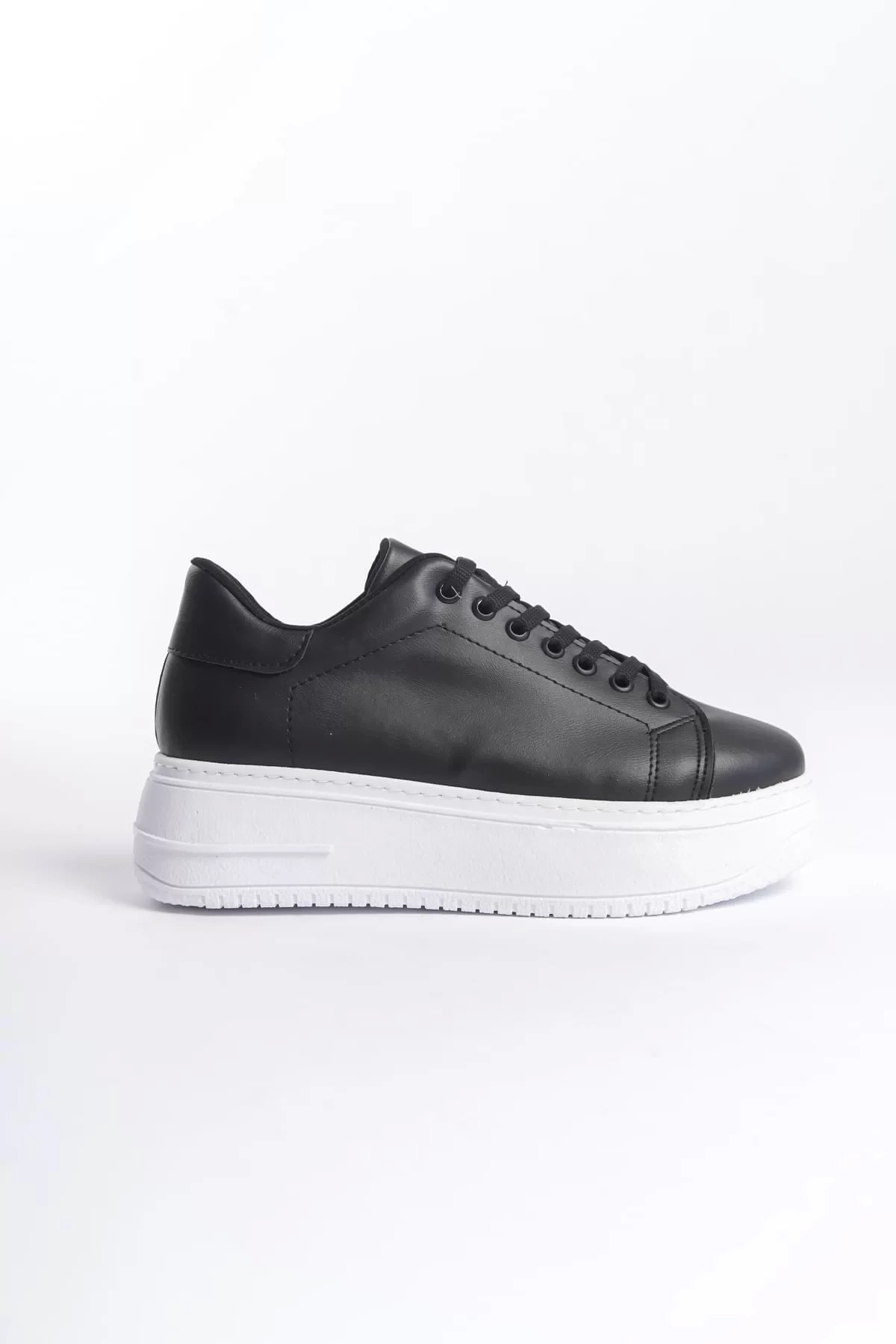 BIANA Bağcıklı Ortopedik Taban Kadın Sneaker Spor Ayakkabı  BT - Siyah