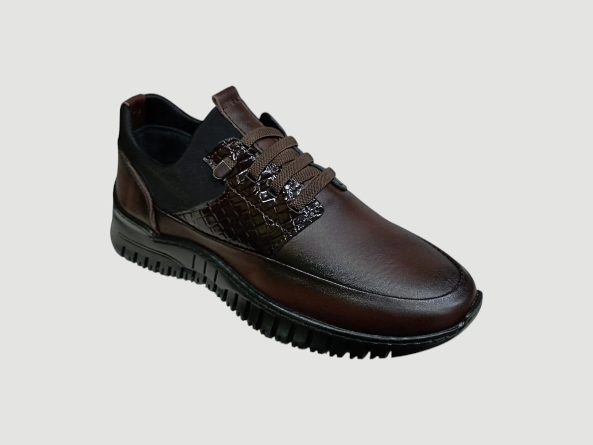 BİCANS BZ-452 KADIN DERİ COMFORT STREÇ AYAKKABI KAHVE