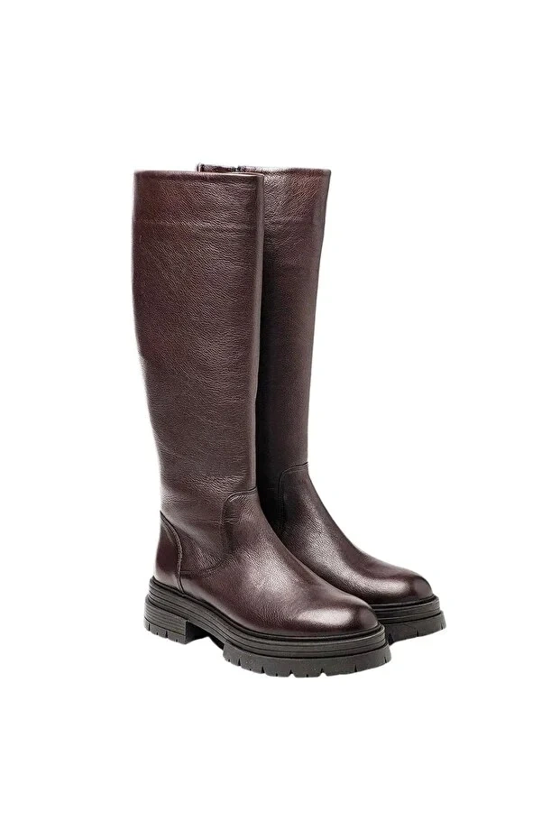CASTLE BLACK CB-25900-1 KADIN DERİ ÇİZME KAHVE
