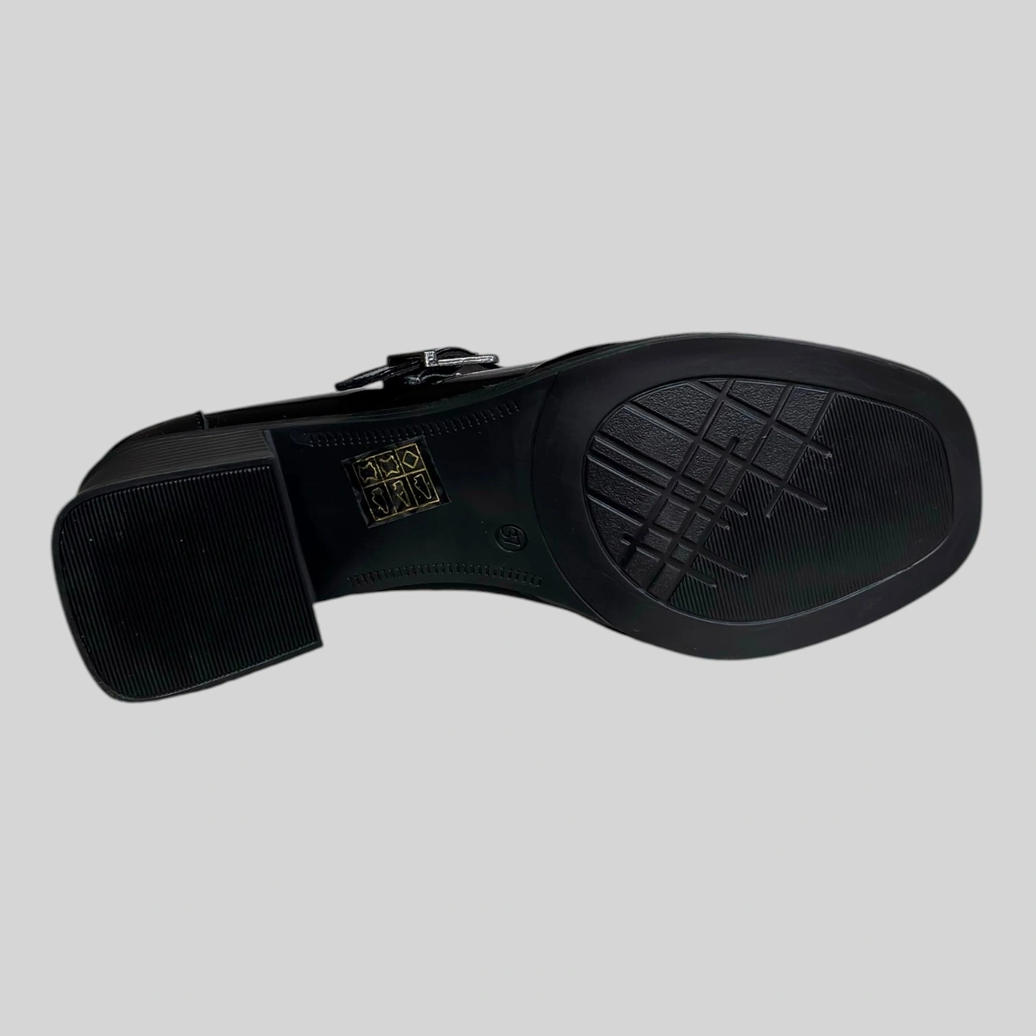 DR.JELLS 5772 HAKİKİ DERİ ORTOPEDİK JEL TABANLI TOPUKLU KADIN AYAKKABISI SİYAH RUGAN