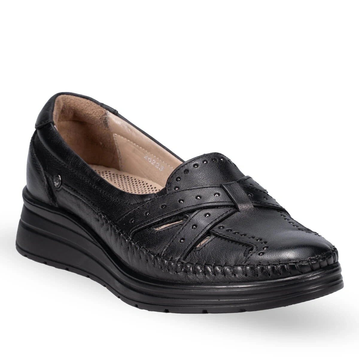 FORELLİ FELICE-H KADIN COMFORT DERİ AYAKKABI SİYAH