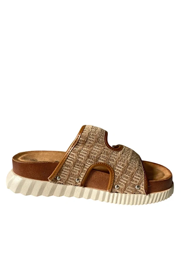 GUJA 25Y178 KADIN KALIN TABAN ORTOPEDİ TERLİK CAMEL