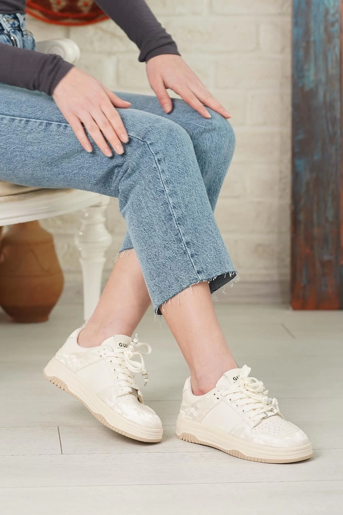 GUJA 25Y391 KADIN GÜNLÜK SPOR AYAKKABI BEJ