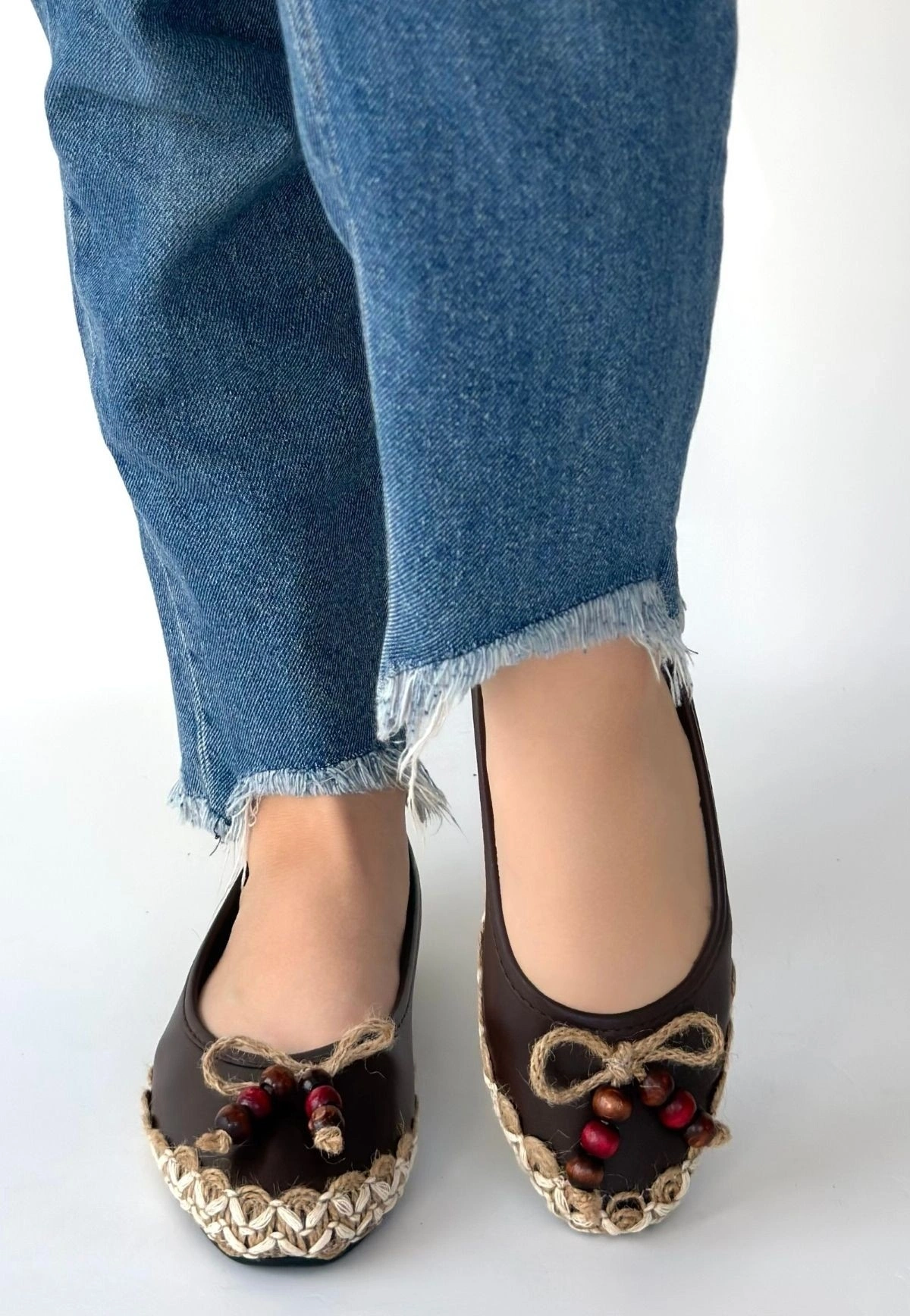 Ilwe Kahverengi Cilt Babet Ayakkabı