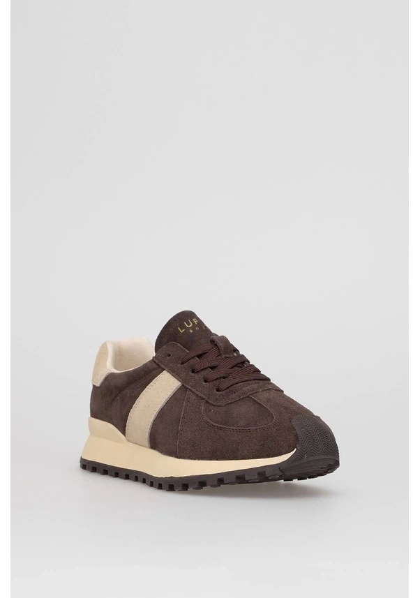 LUFIAN DORIS KADIN HAKİKİ DERİ GÜNLÜK SPOR AYAKKABI KAHVE