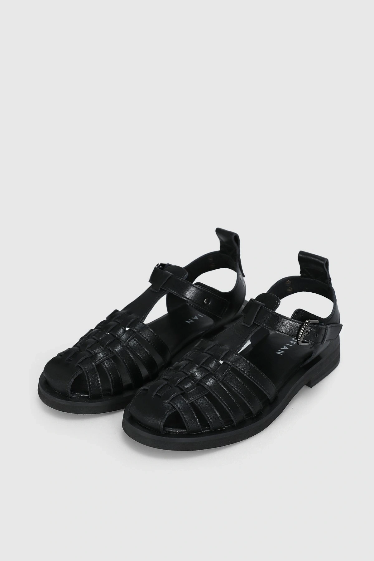 LUFIAN IRENE KADIN DERİ ÖNÜ KAPALI SANDALET SİYAH