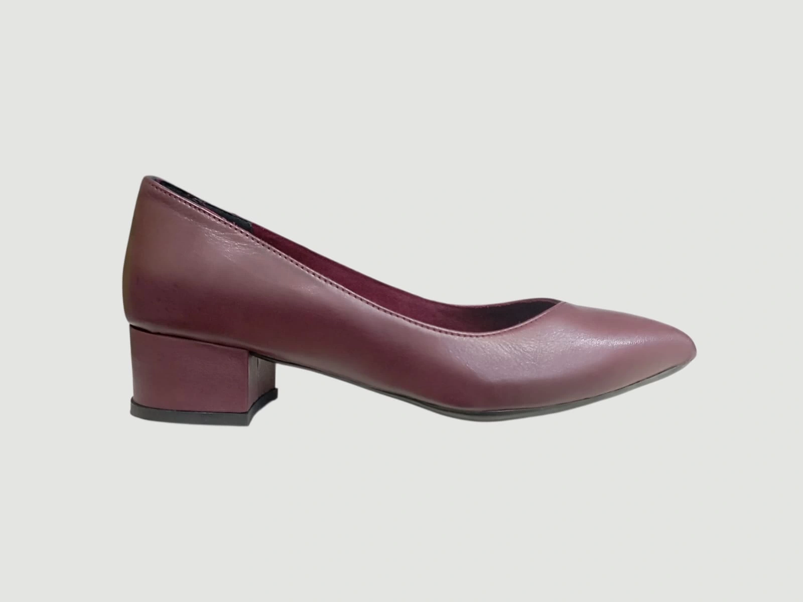 MTD KADIN KISA KALIN TOPUKLU HAKİKİ DERİ AYAKKABI BORDO