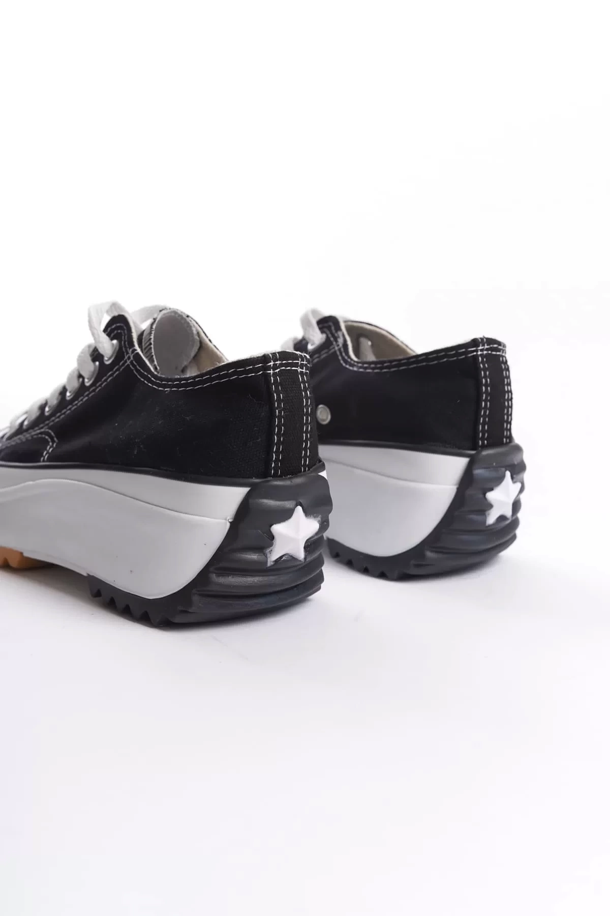 PARIS Bağcıklı Ortopedik Taban Kadın Sneaker Spor Ayakkabı  BT - Siyah