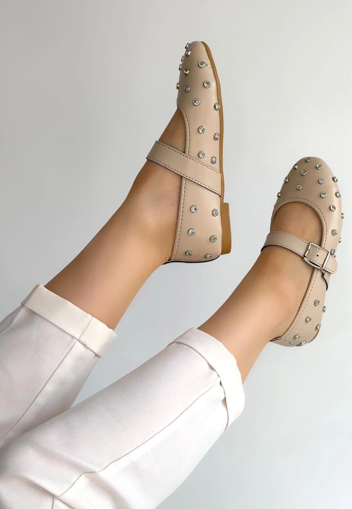 Ritta Bej Cilt Kemerli Babet Ayakkabı