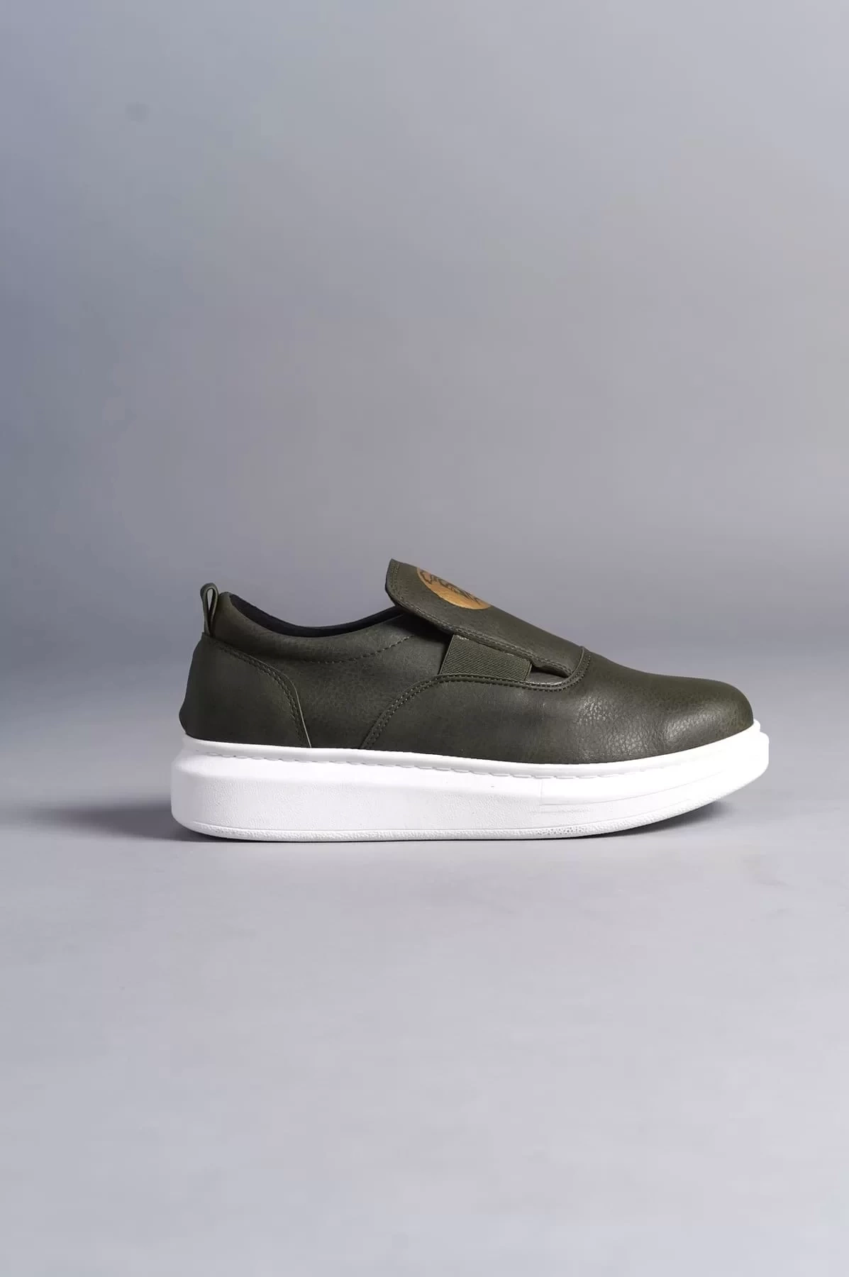 SLW161 Hippo Bağcıksız Cilt Erkek Günlük Sneaker Ayakkabı CBT - Haki