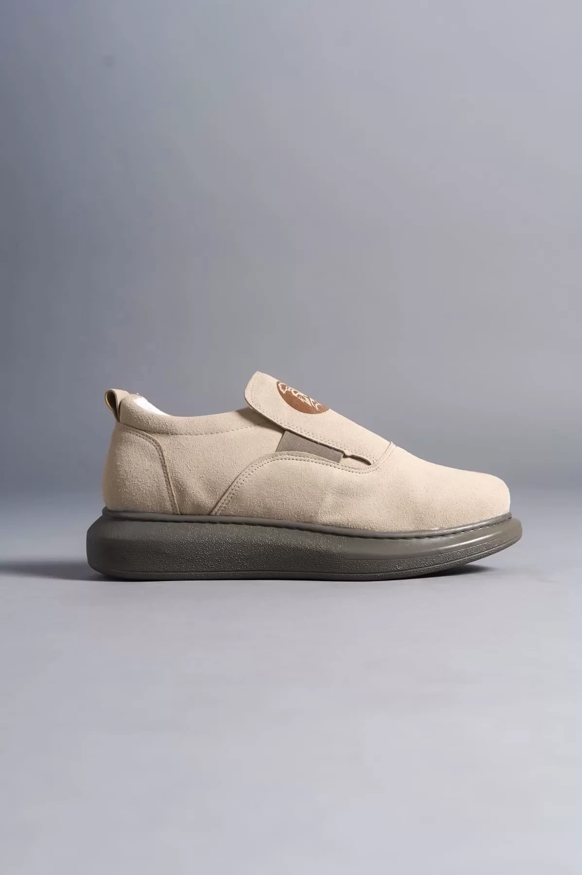 SLW161 Hippo Bağcıksız Süet Erkek Günlük Sneaker Ayakkabı SGT - Bej