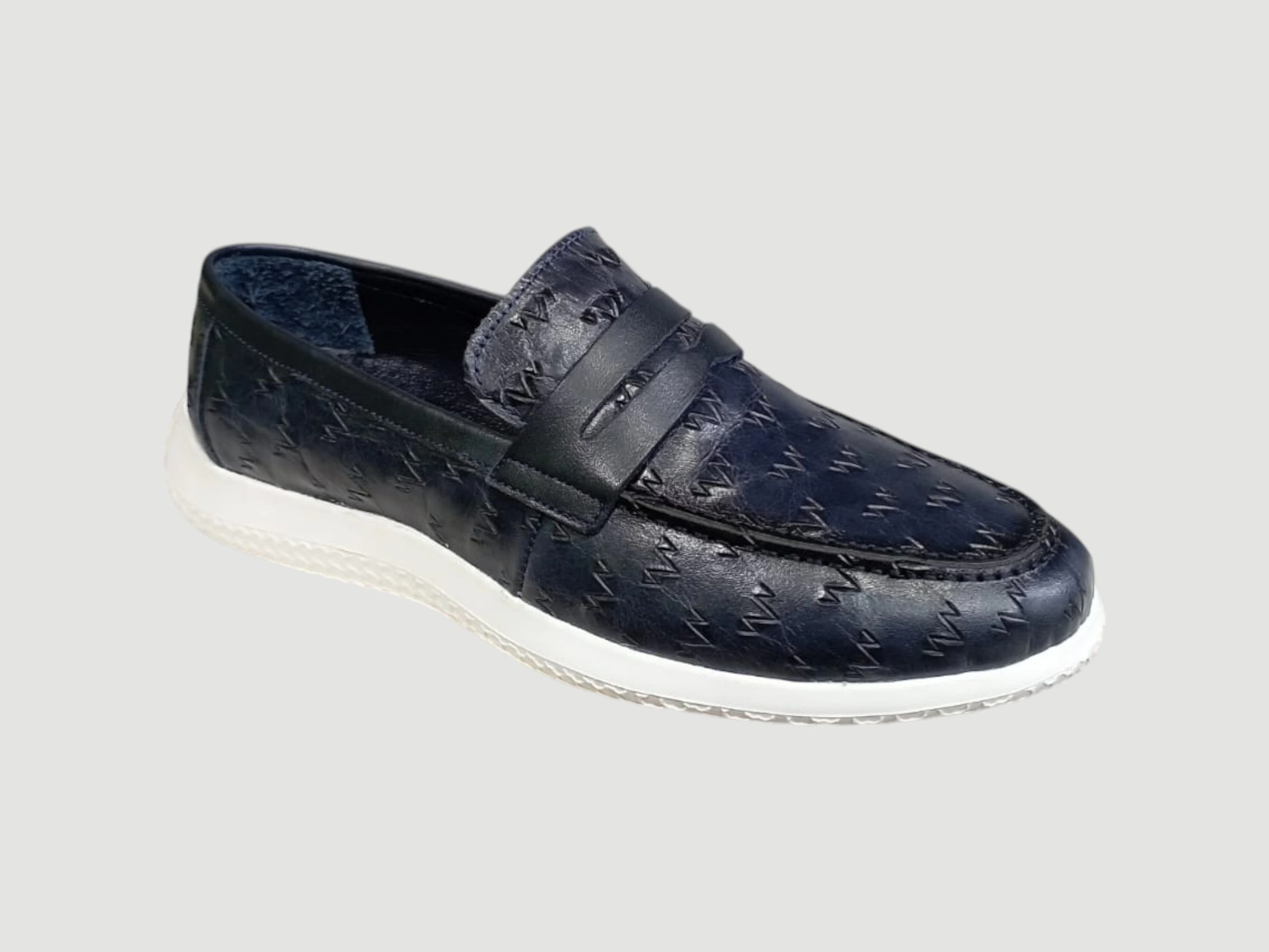 VOYAGER M211-1 ERKEK HAKİKİ DERİ SPOR TABAN LOAFER AYAKKABI LACİVERT