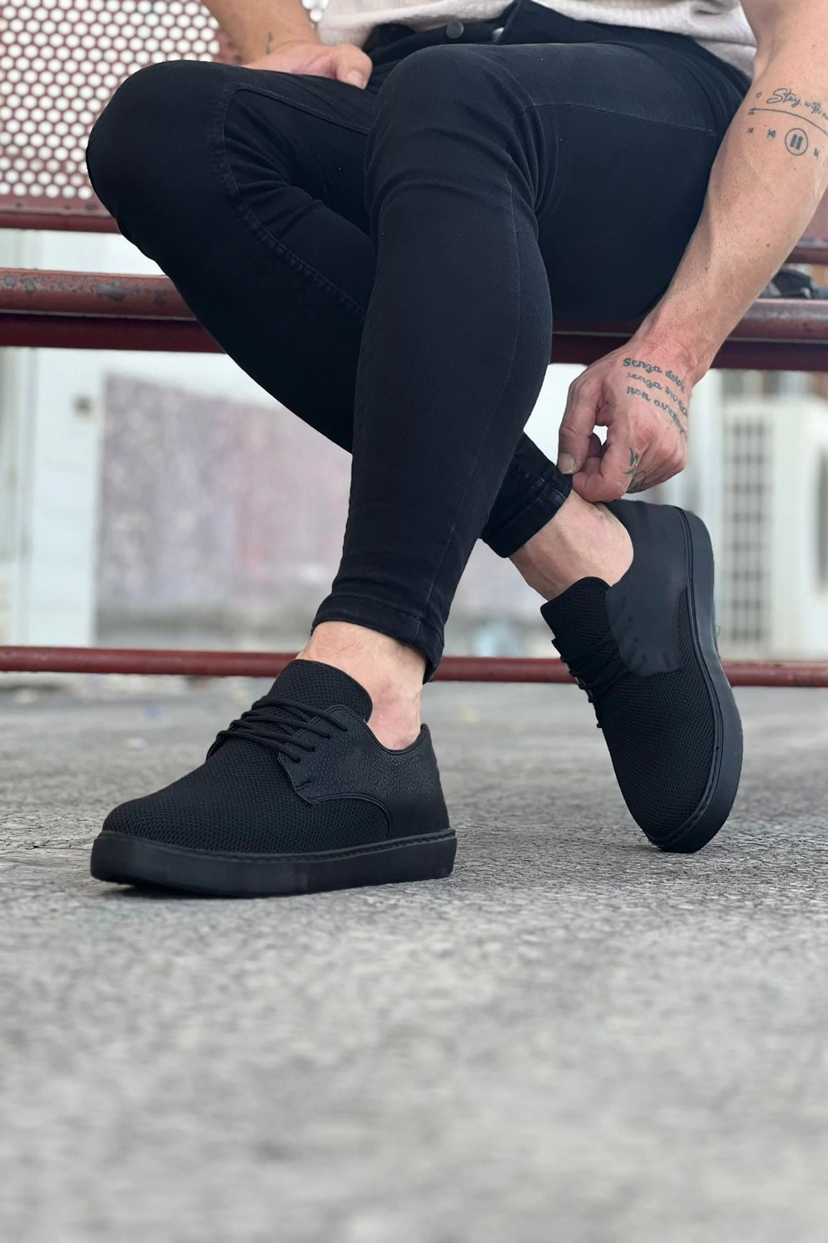 WG016 Kömür Triko Erkek Casual Ayakkabı