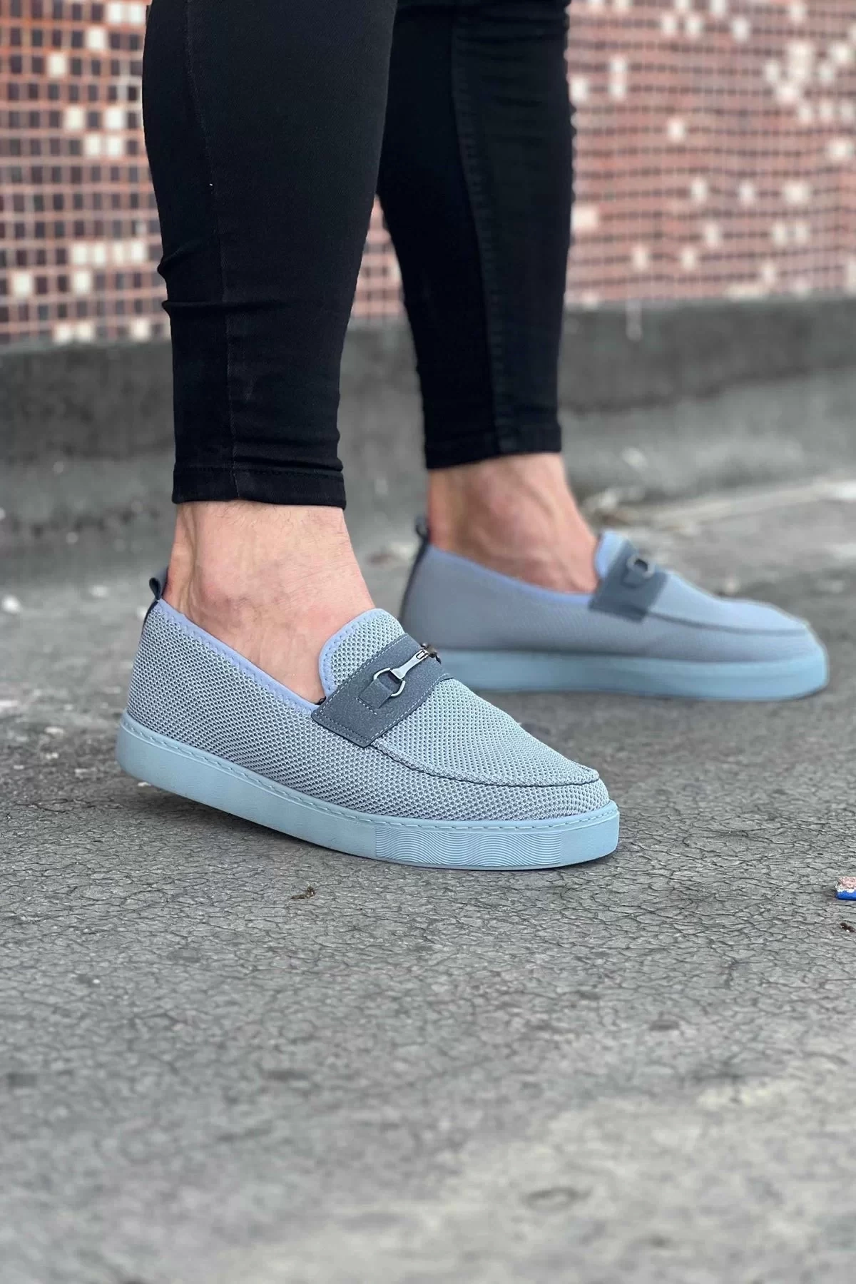 WG060 Gri Triko Babet Erkek Casual Ayakkabı