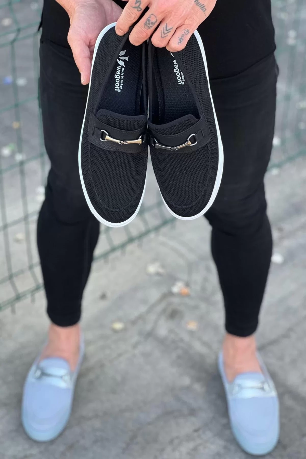 WG060 Siyah Triko Babet Erkek Casual Ayakkabı