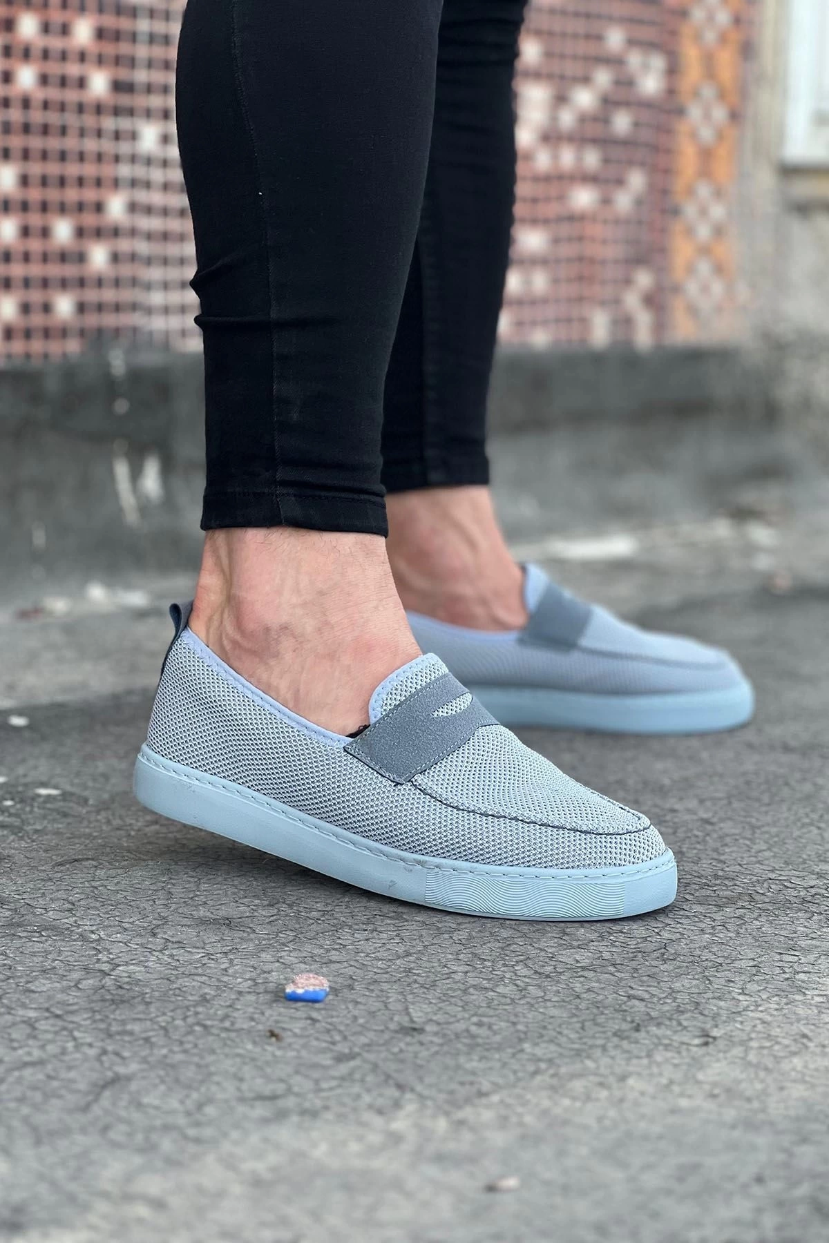 WG061 Gri Triko Babet Erkek Casual Ayakkabı