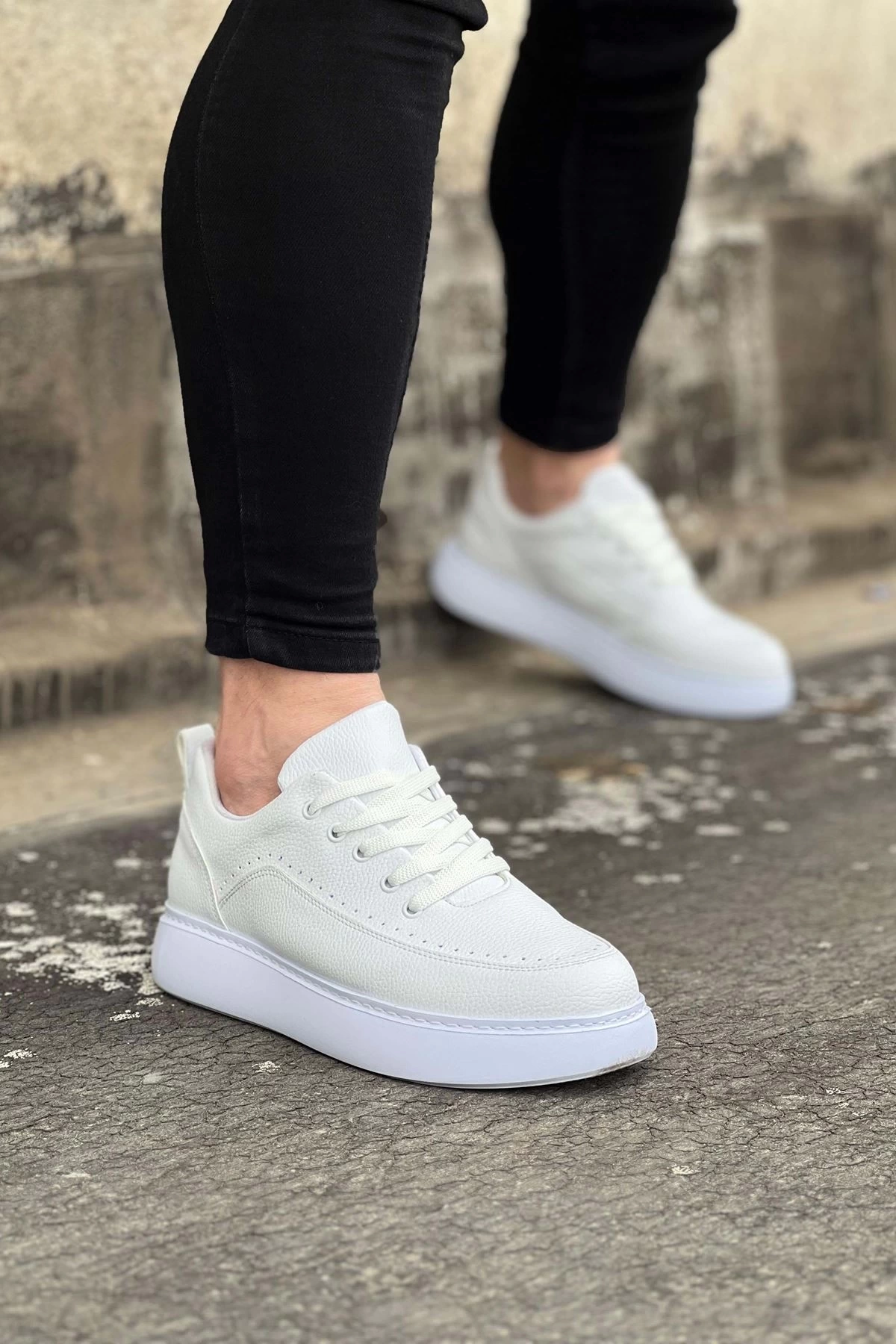 WG162 Beyaz Ortopedik Taban Erkek Casual Ayakkabı