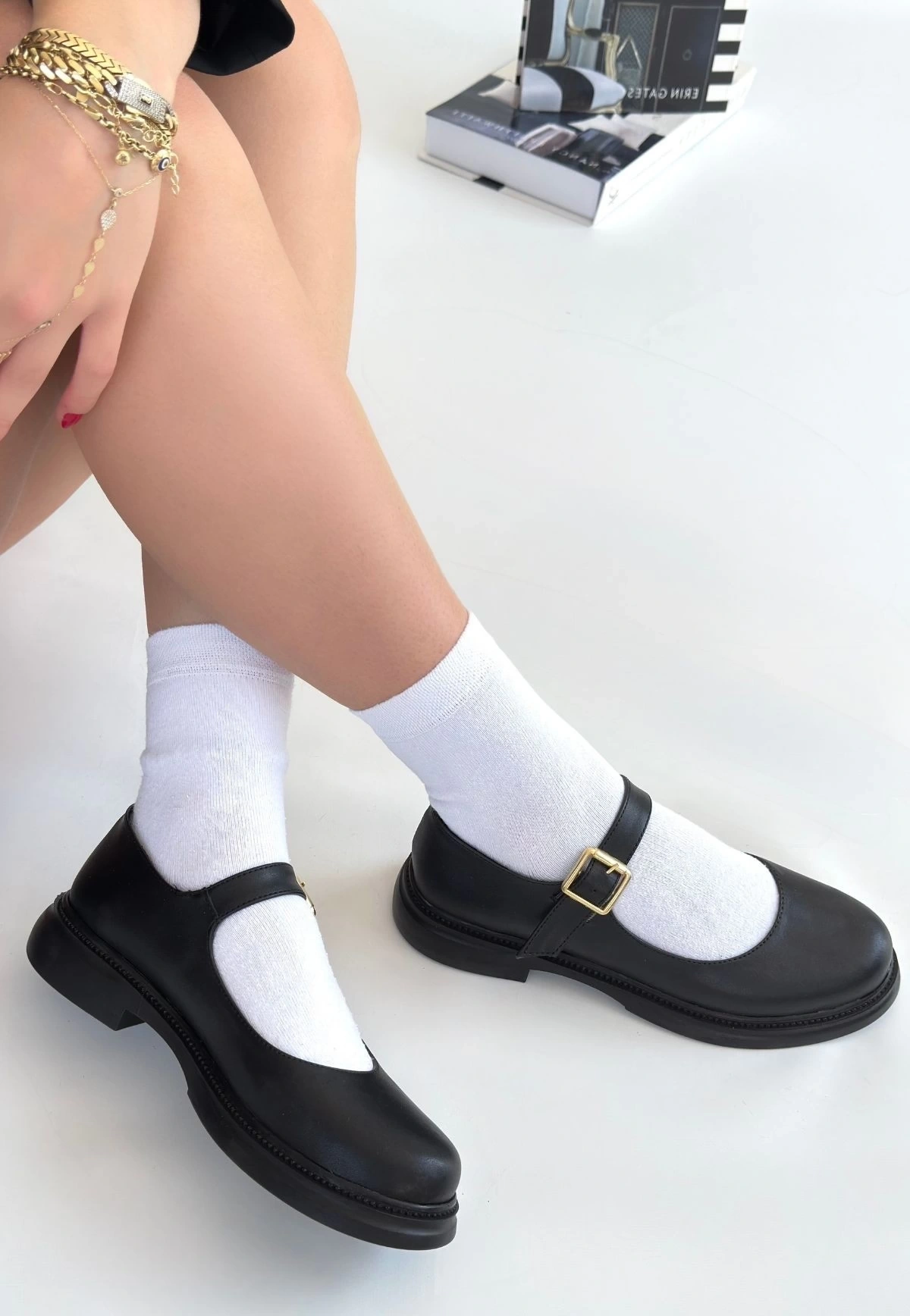 Yoko Siyah Cilt Oxford Ayakkabı