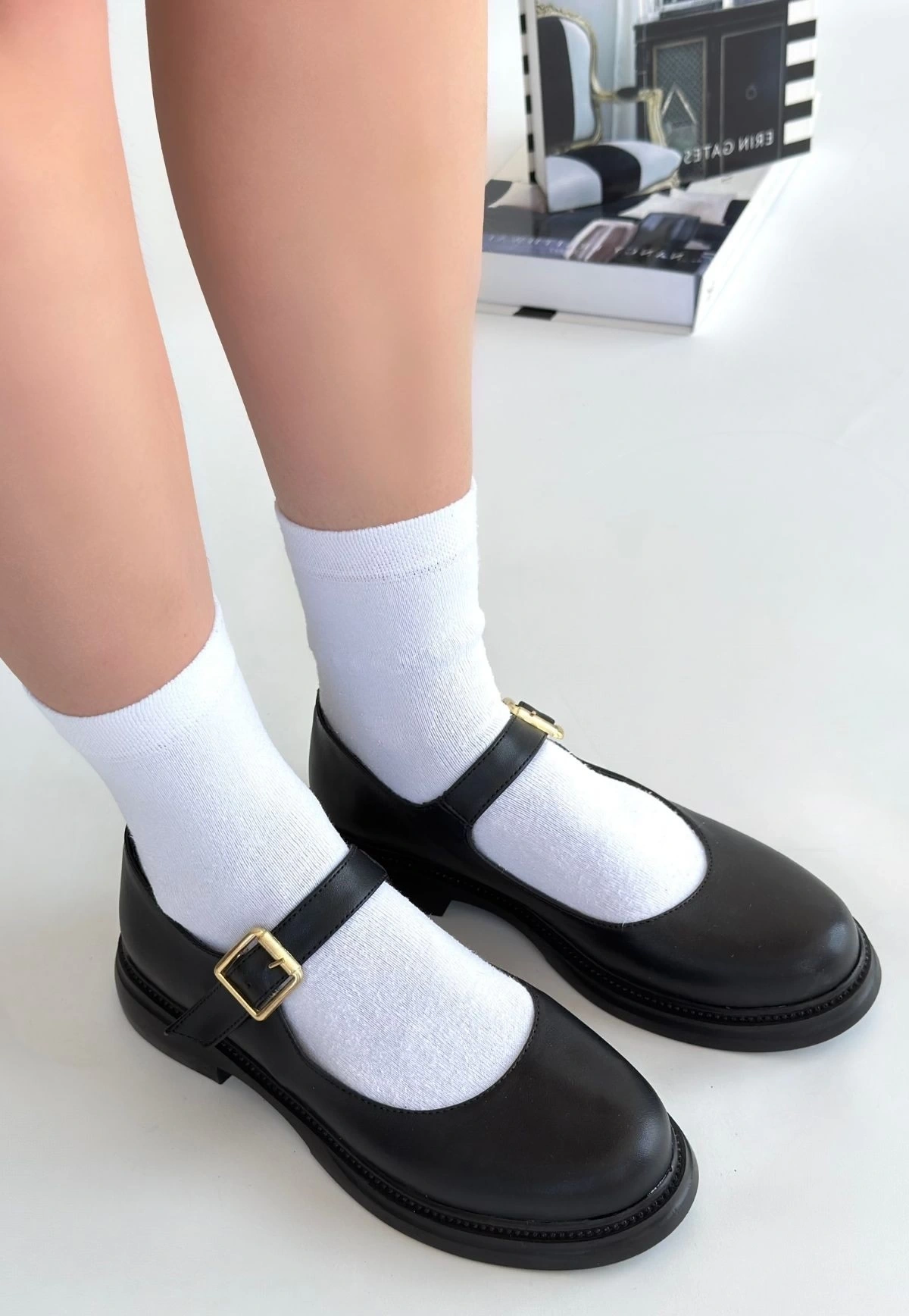 Yoko Siyah Cilt Oxford Ayakkabı