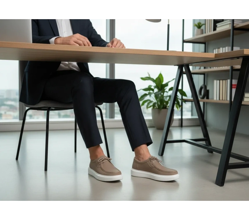 VOYAGER 6796 ERKEK DERİ GÜNLÜK AYAKKABI KUM