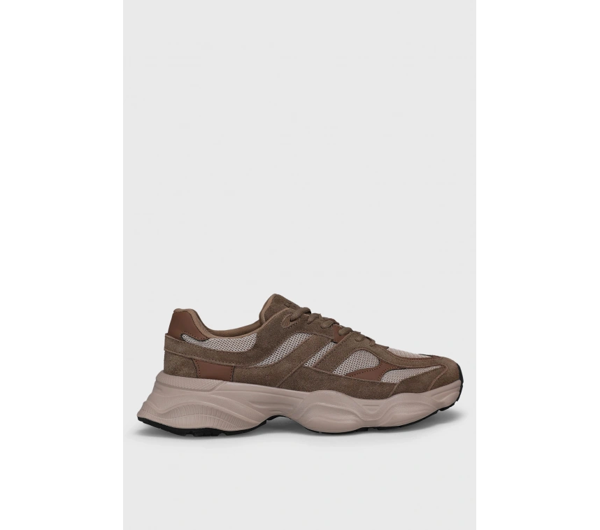 LUFIAN MARK ERKEK HAKİKİ DERİ SNEAKER AYAKKABI KUM