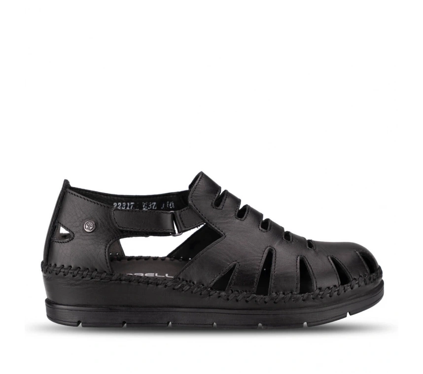 FORELLİ ALENA KADIN DERİ COMFORT SANDALET SİYAH